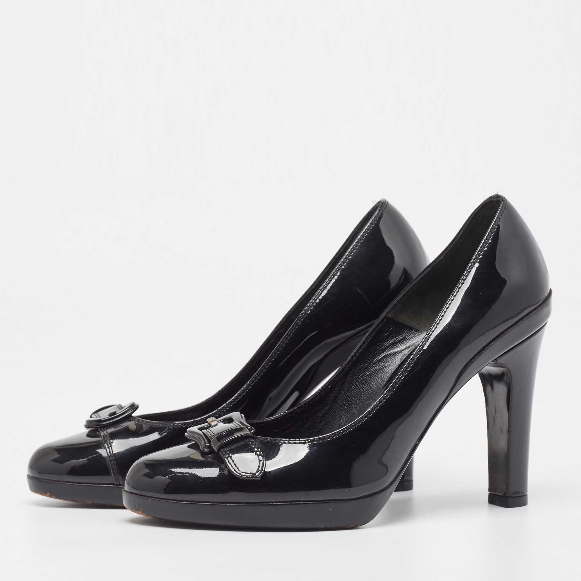 

Fendi Black Patent Leather Platform Pumps Size