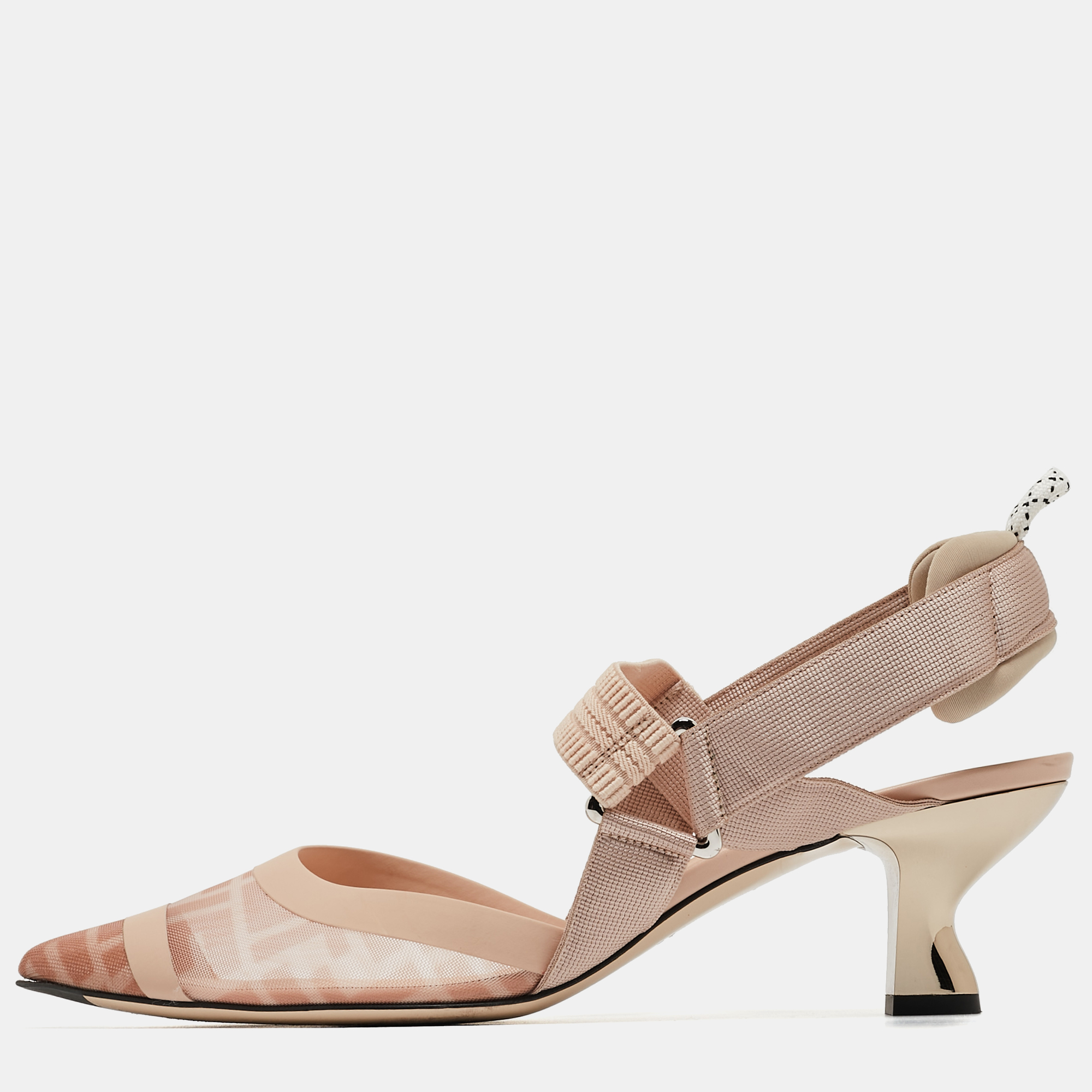 パンプス FENDI Multicolor Mesh And Fabric Colibr?? Pumps Fendi Multicolor Canvas and Mesh Colibri Pumps Size 39 Fendi