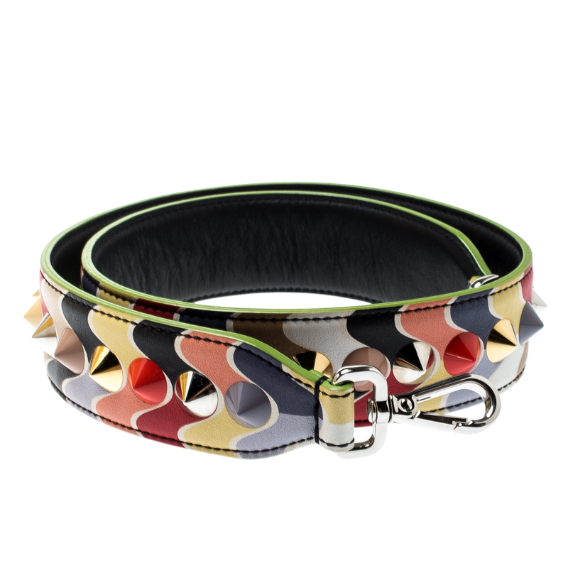 

Fendi Multicolor Studded Wave Leather Interchangeable Shoulder Strap