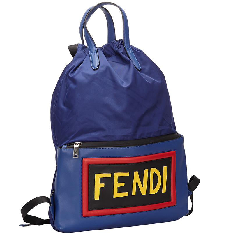 

Fendi Blue Nylon Leather Monster Vocabulary Backpack