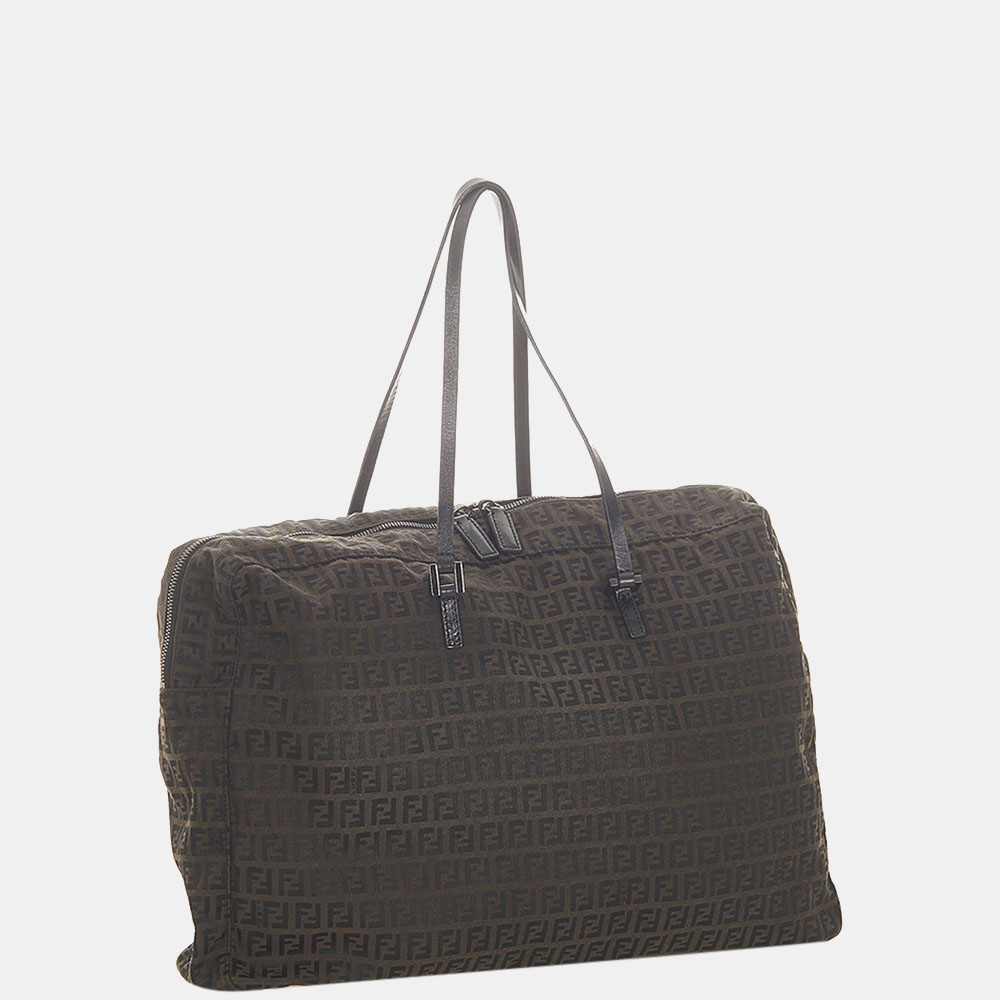 

Fendi Brown/Black Zucchino Canvas Travel Bag