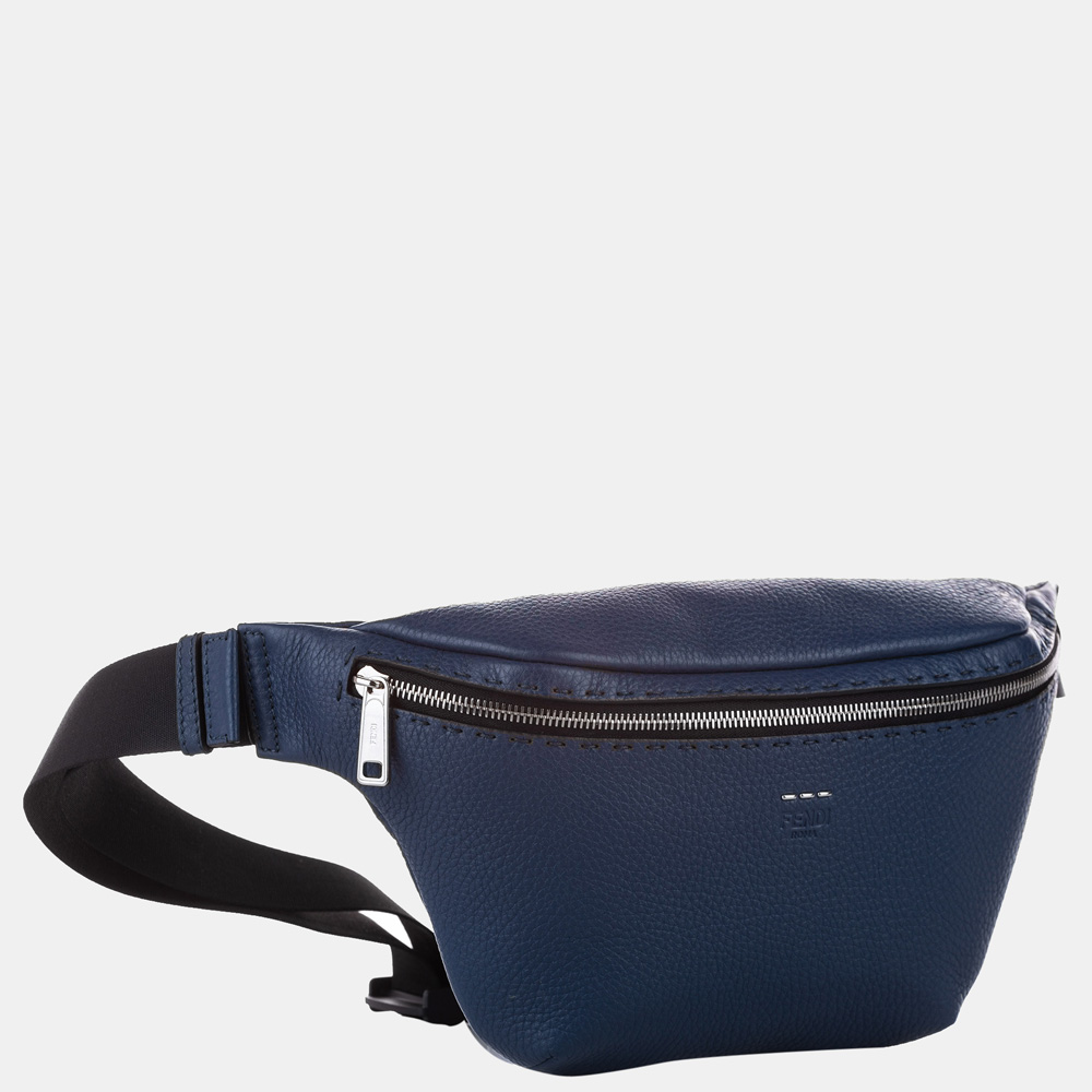 

Fendi Blue Romano Leather Belt Bag