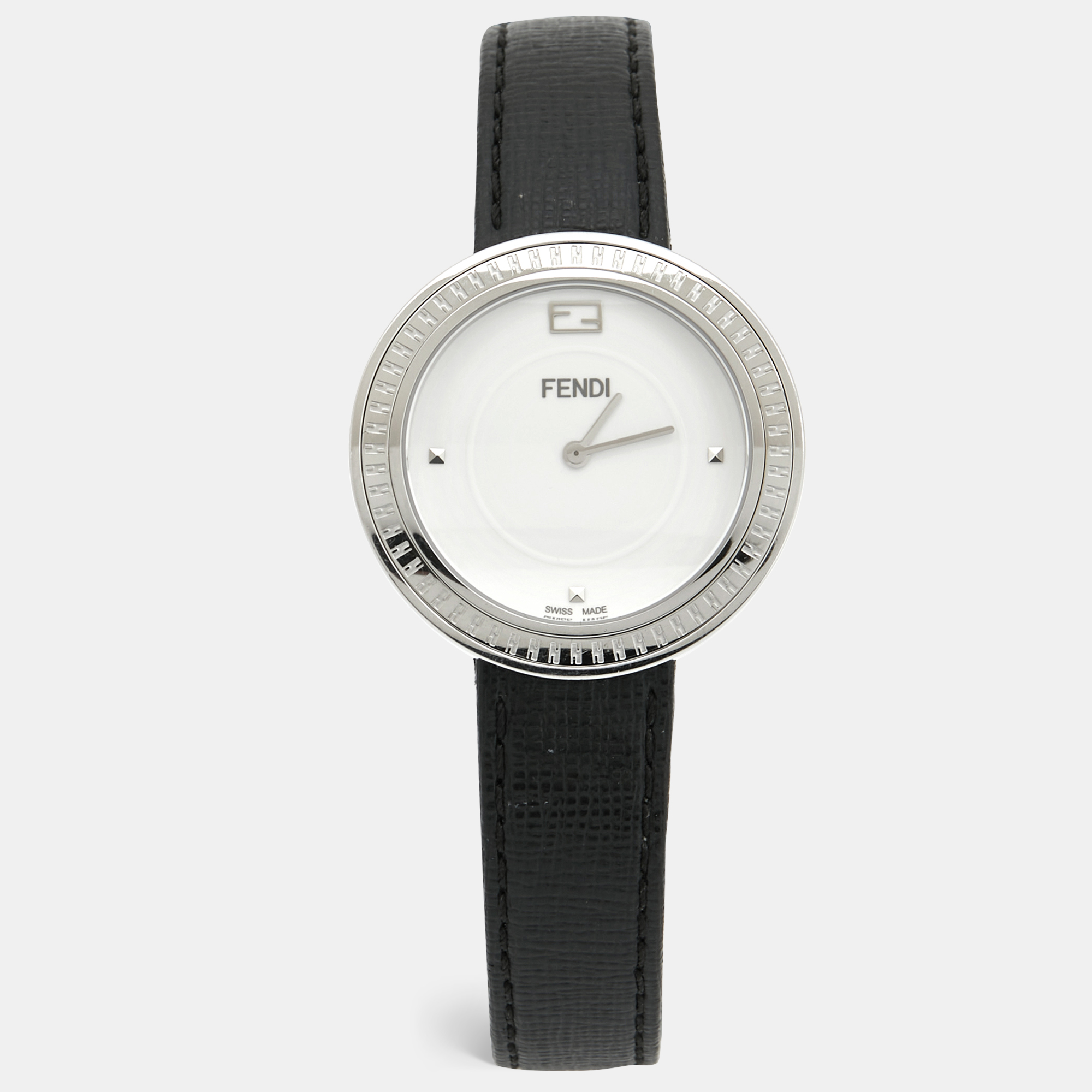 

Fendi White Stainless Steel Leather My Way, Black