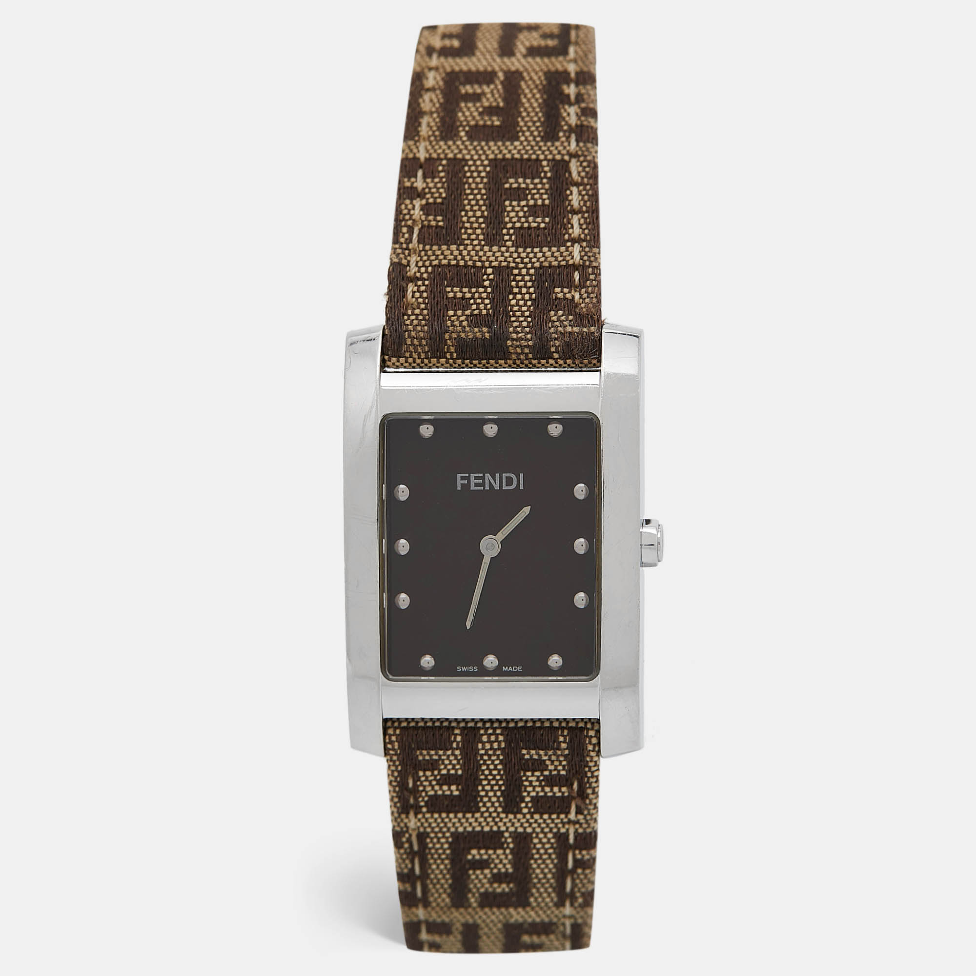 

Fendi Brown Stainless Steel Canvas Classic