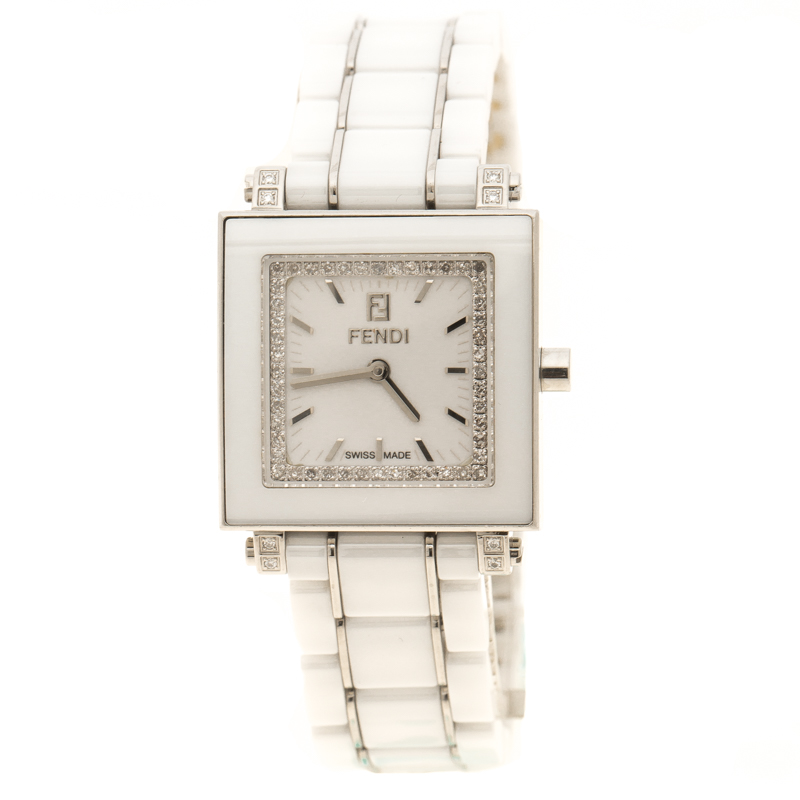 fendi white ceramic watch