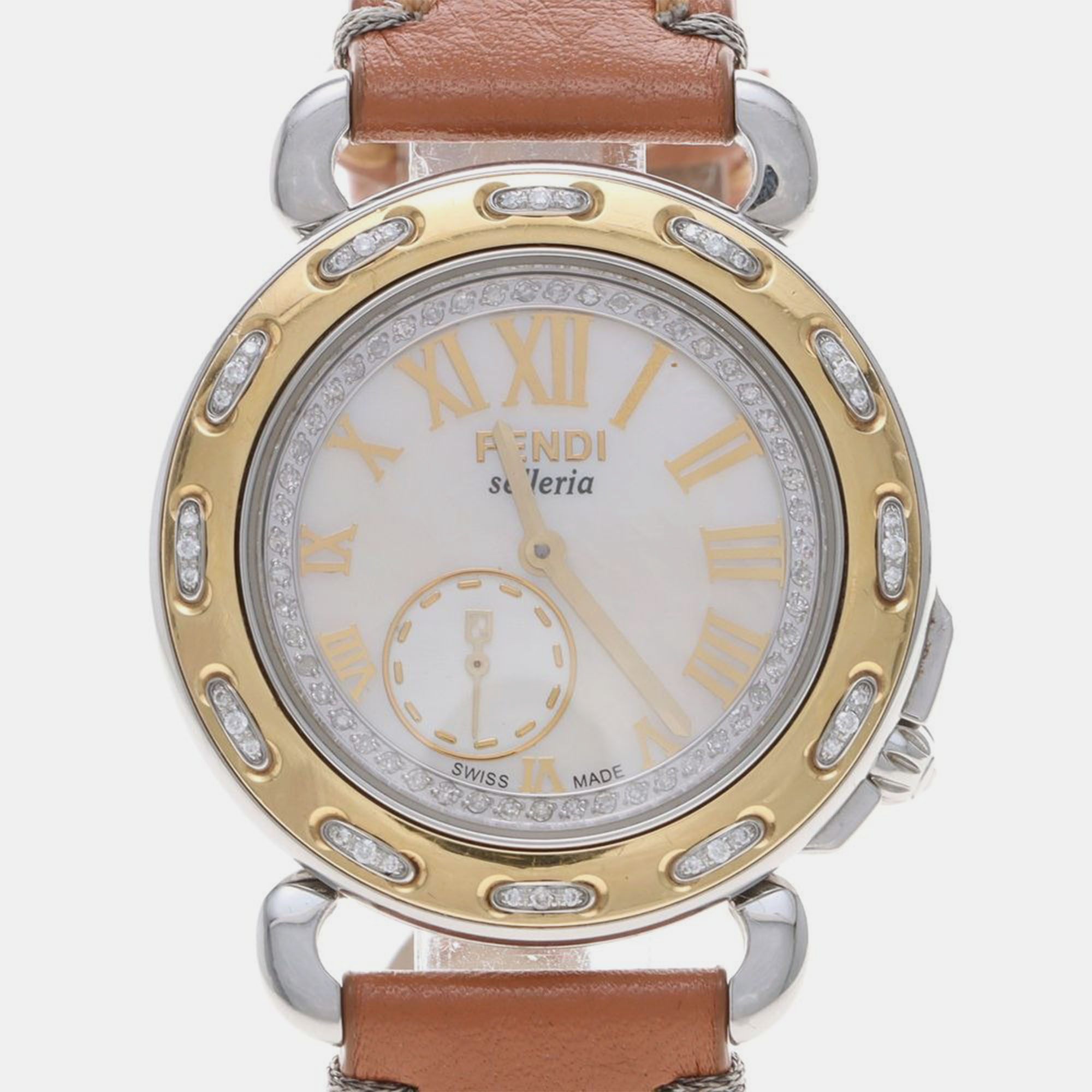 

Fendi Selleria 8100M Quartz Diamond Women's Wristwatch 37 mm, White