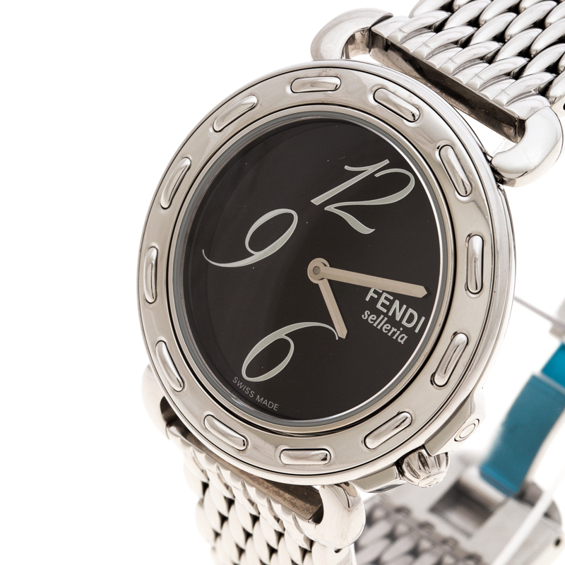 

Fendi Brown Stainless Steel Selleria, Silver