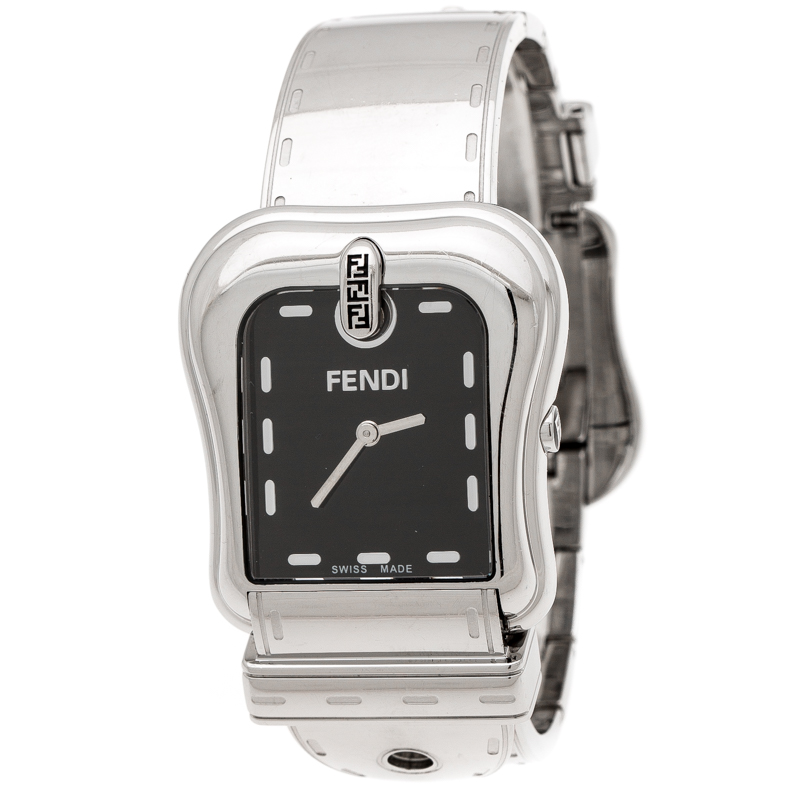 Pre Owned Fendi Black Stainless Steel B.Fendi 3800G Women's Wristwatch 33 mm