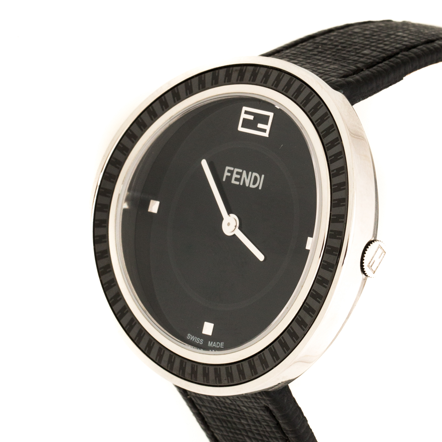 

Fendi Black Stainless Steel My Way Fur Glamy