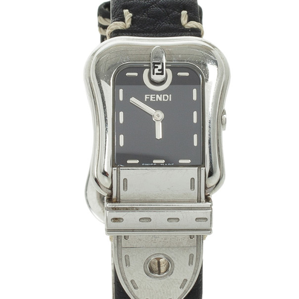 Pre Owned Fendi Black SS B Womens Wristwatch 35 MM