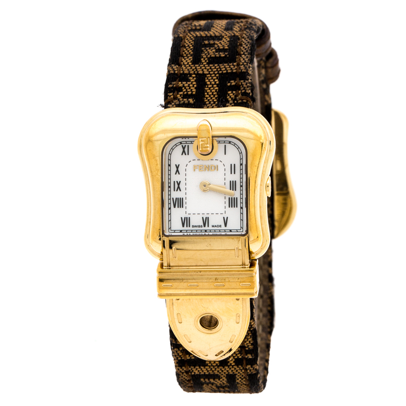  Fendi Mother of Pearl Gold Plated Stainless Steel B.Fendi 3800L Women's Wristwatch 23 mm