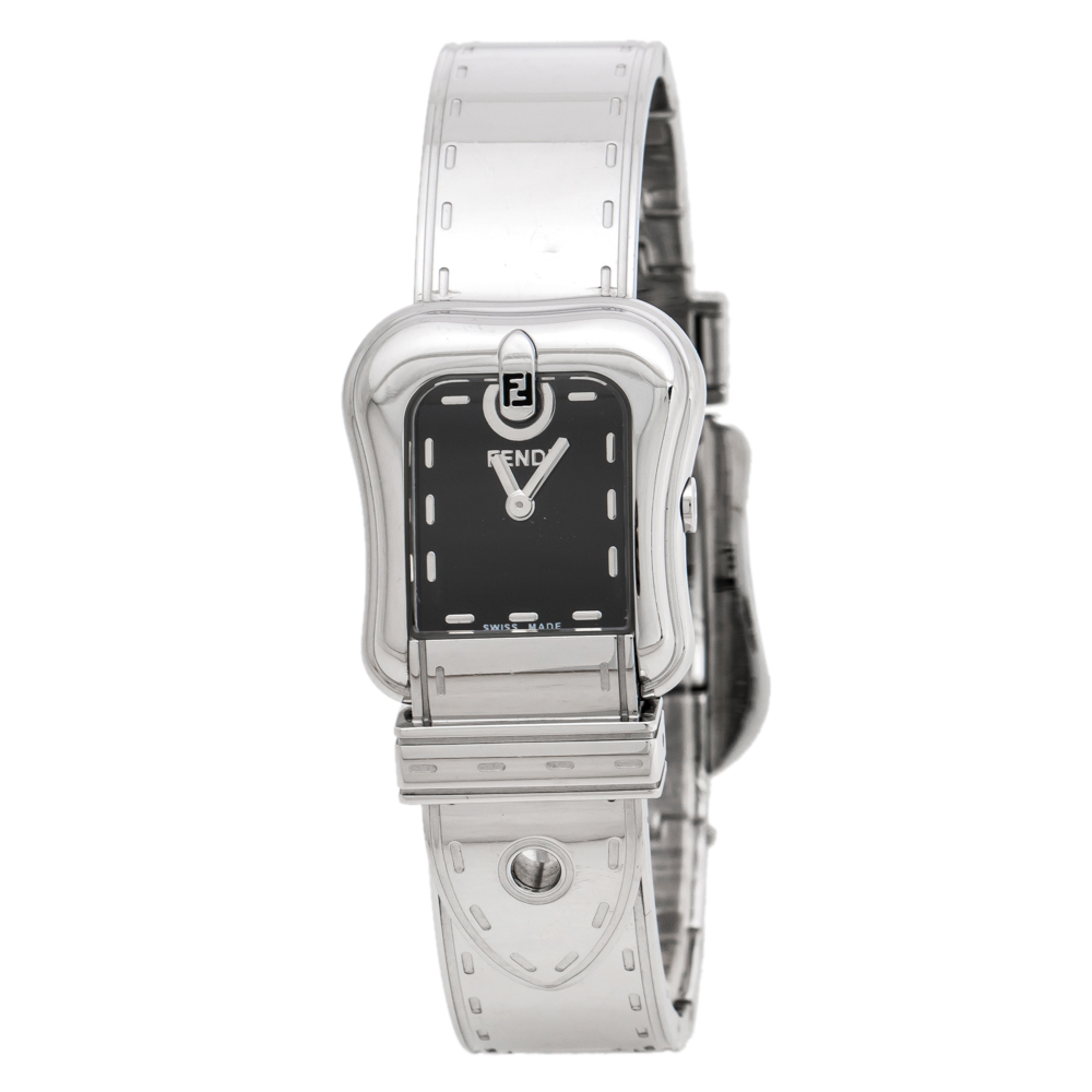 Pre Owned Fendi Black Stainless Steel B.Fendi 3800L Women's Wristwatch 23 mm