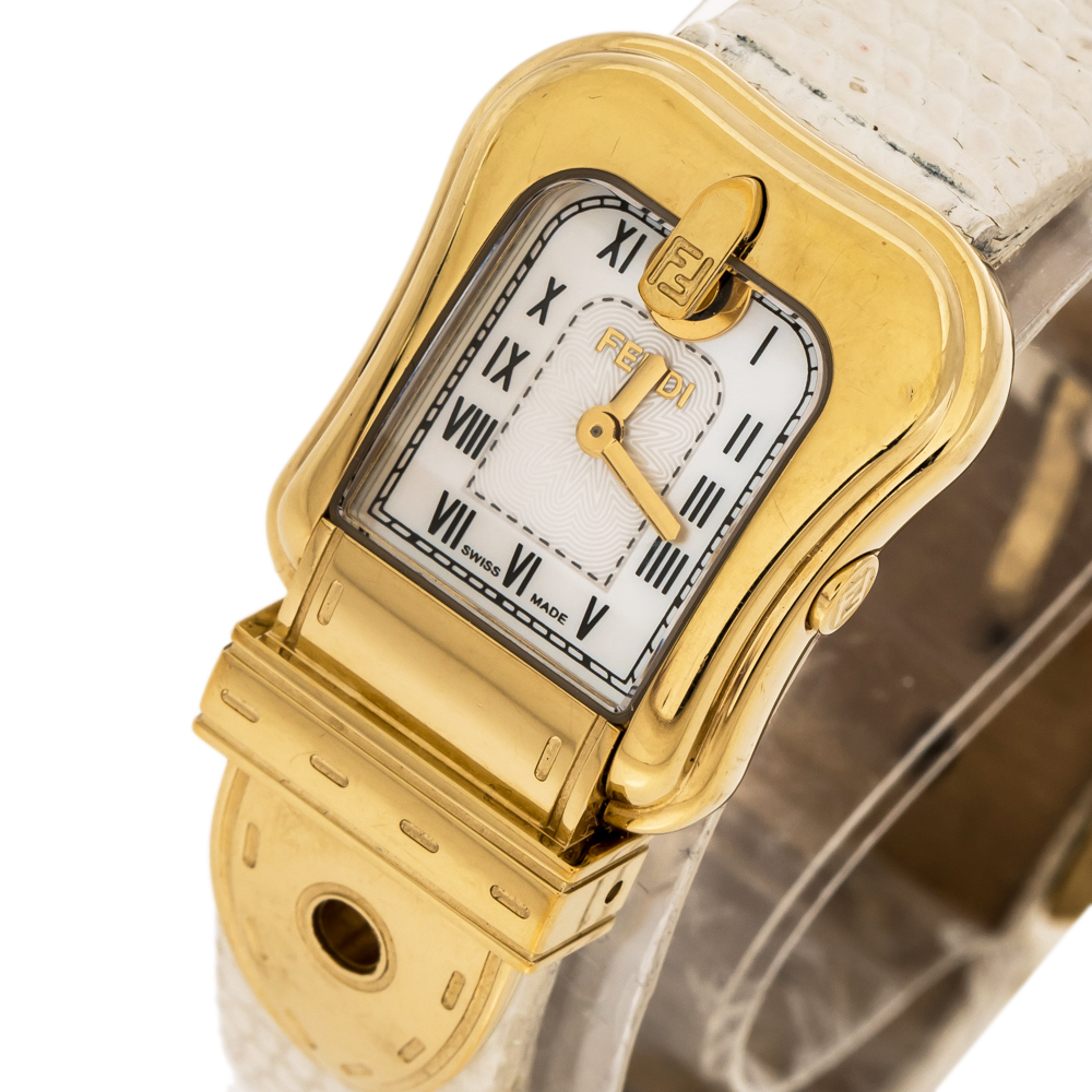 

Fendi Mother of Pearl Gold Plated Stainless Steel B.Fendi, White
