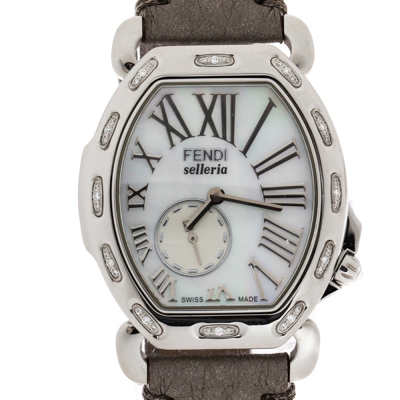 Fendi Selleria Mop Diamond Stainless Steel Watch