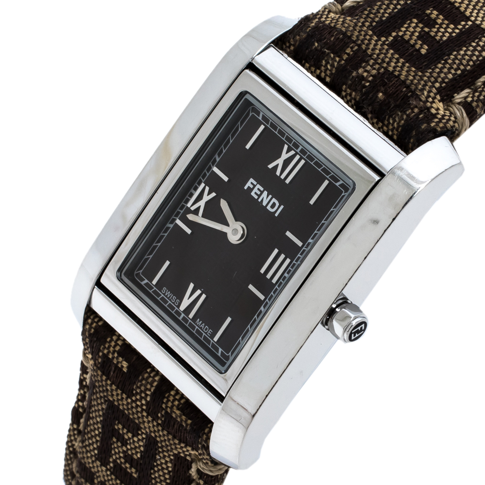 

Fendi Brown Stainless Steel Canvas
