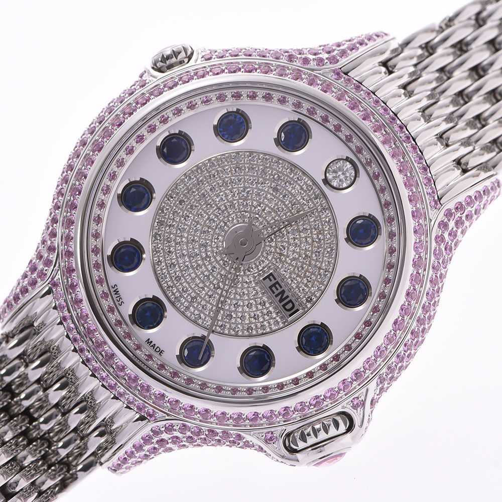 

Fendi White Diamonds Stainless Steel Crazy Carat Quartz Women's Wristwatch