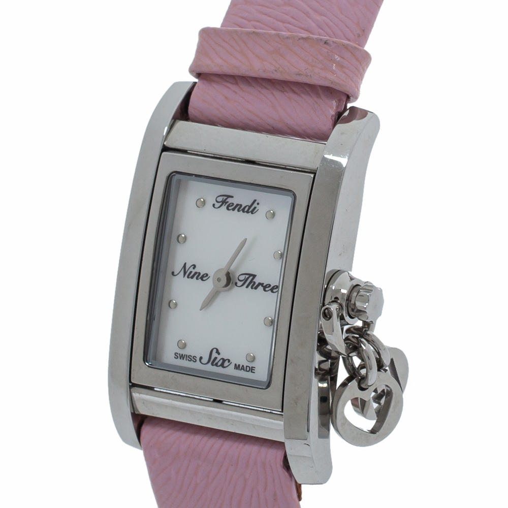 

Fendi Mother of Pearl Leather Stainless Steel, Silver