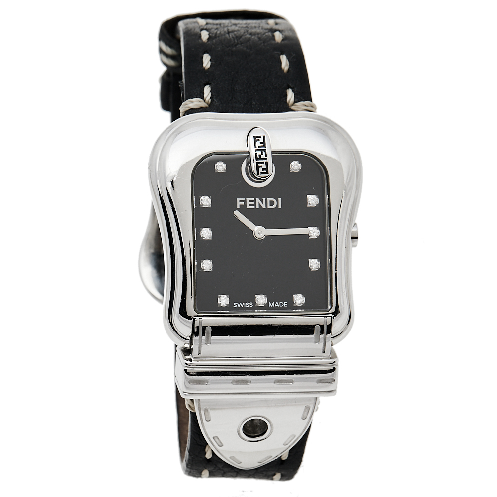 Pre-owned Fendi 3800g Women's Wristwatch 33 Mm In Black