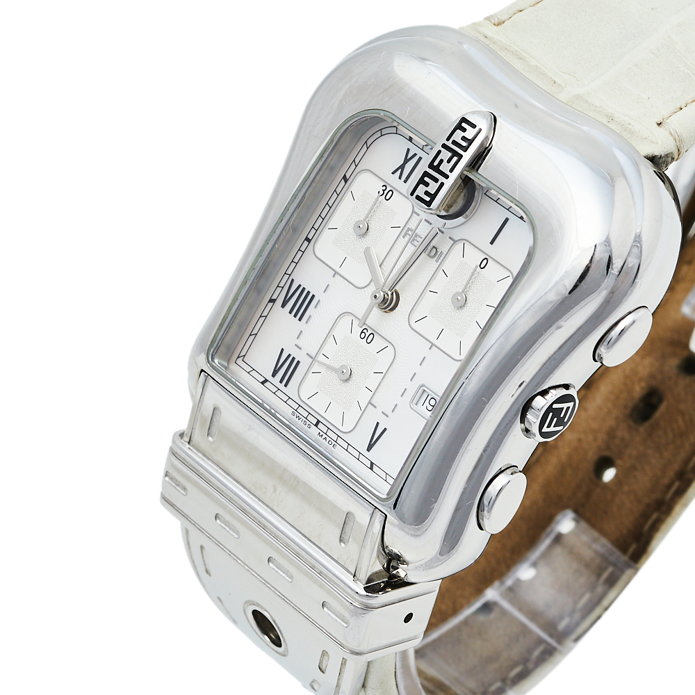 

Fendi Mother Of Pearl Stainless Steel Leather B.Fendi, White