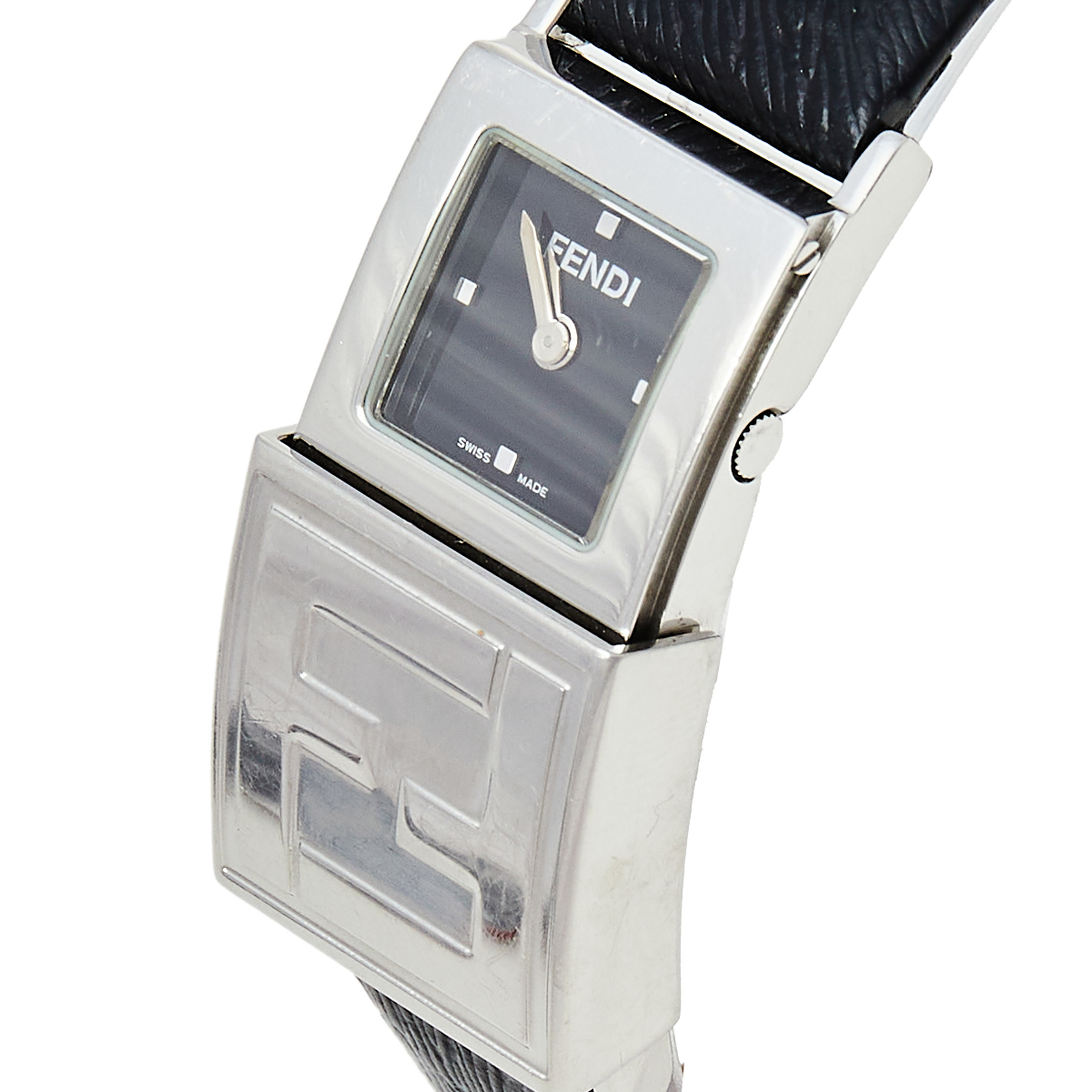 

Fendi White/Black Stainless Steel Leather Secret
