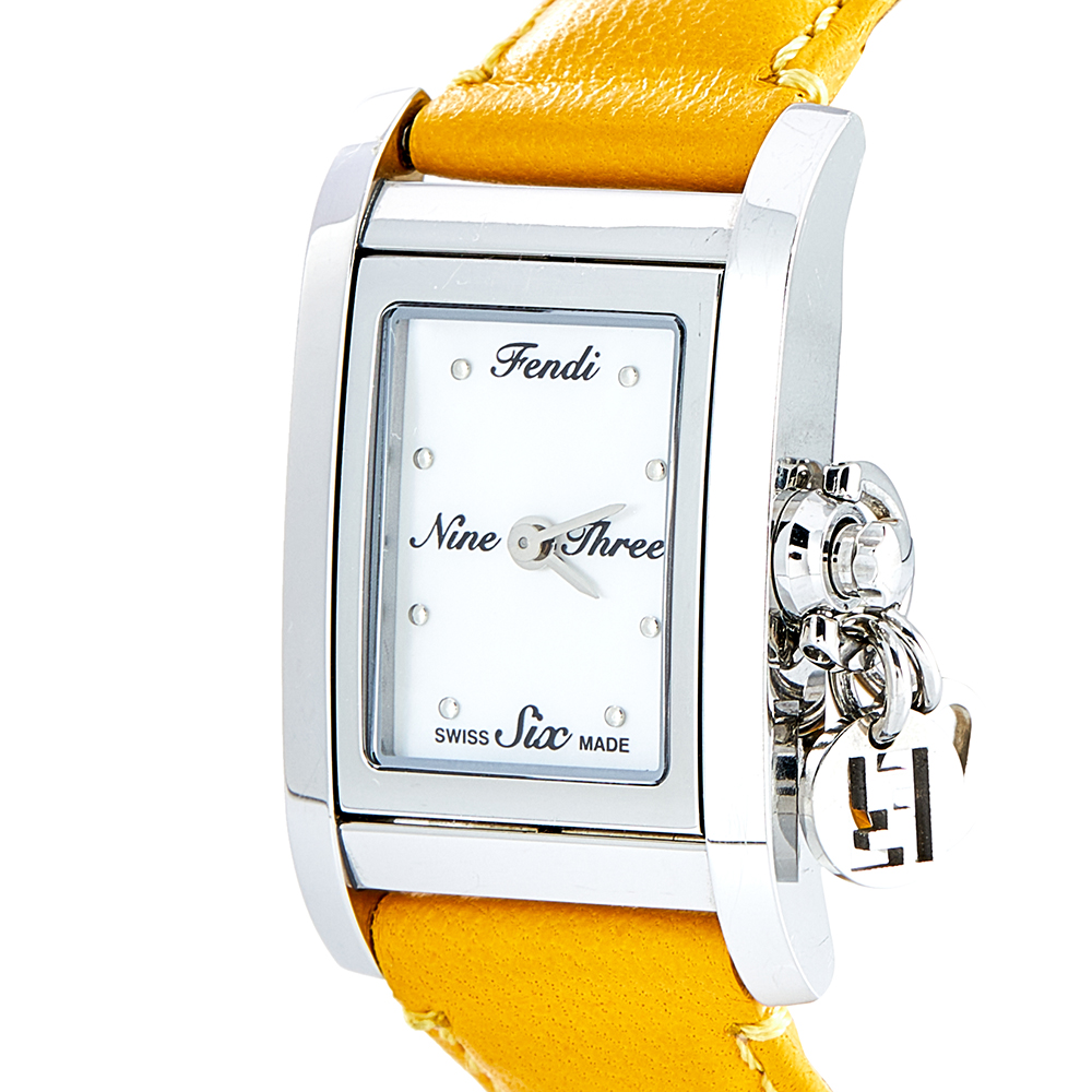 

Fendi Mother of Pearl Leather Stainless Steel, Silver