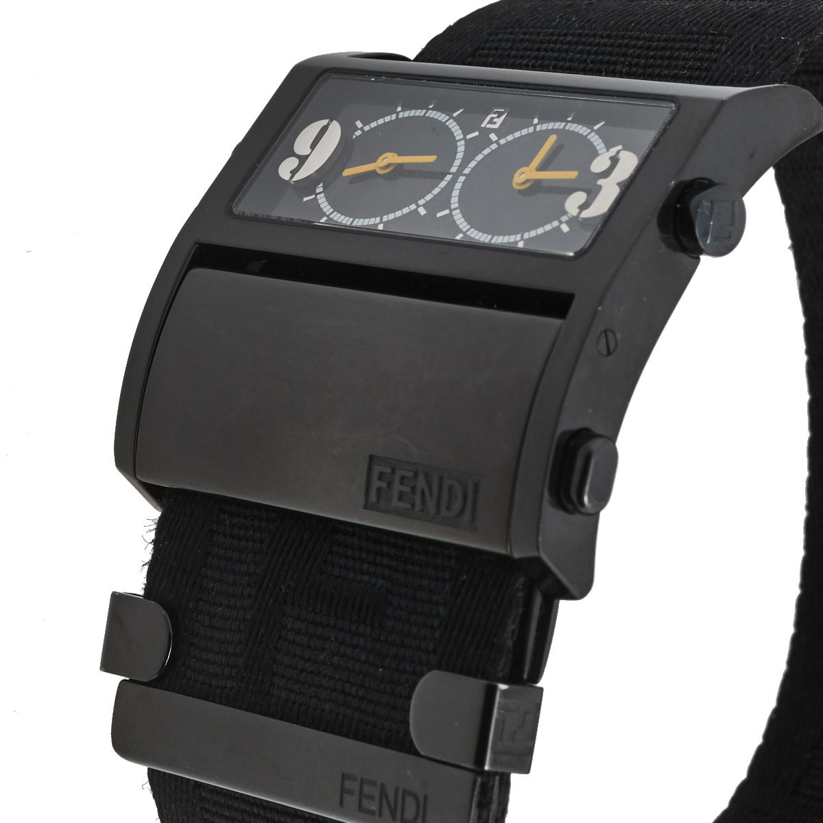 

Fendi Black Ion-Plated Stainless Steel Canvas Zip Code