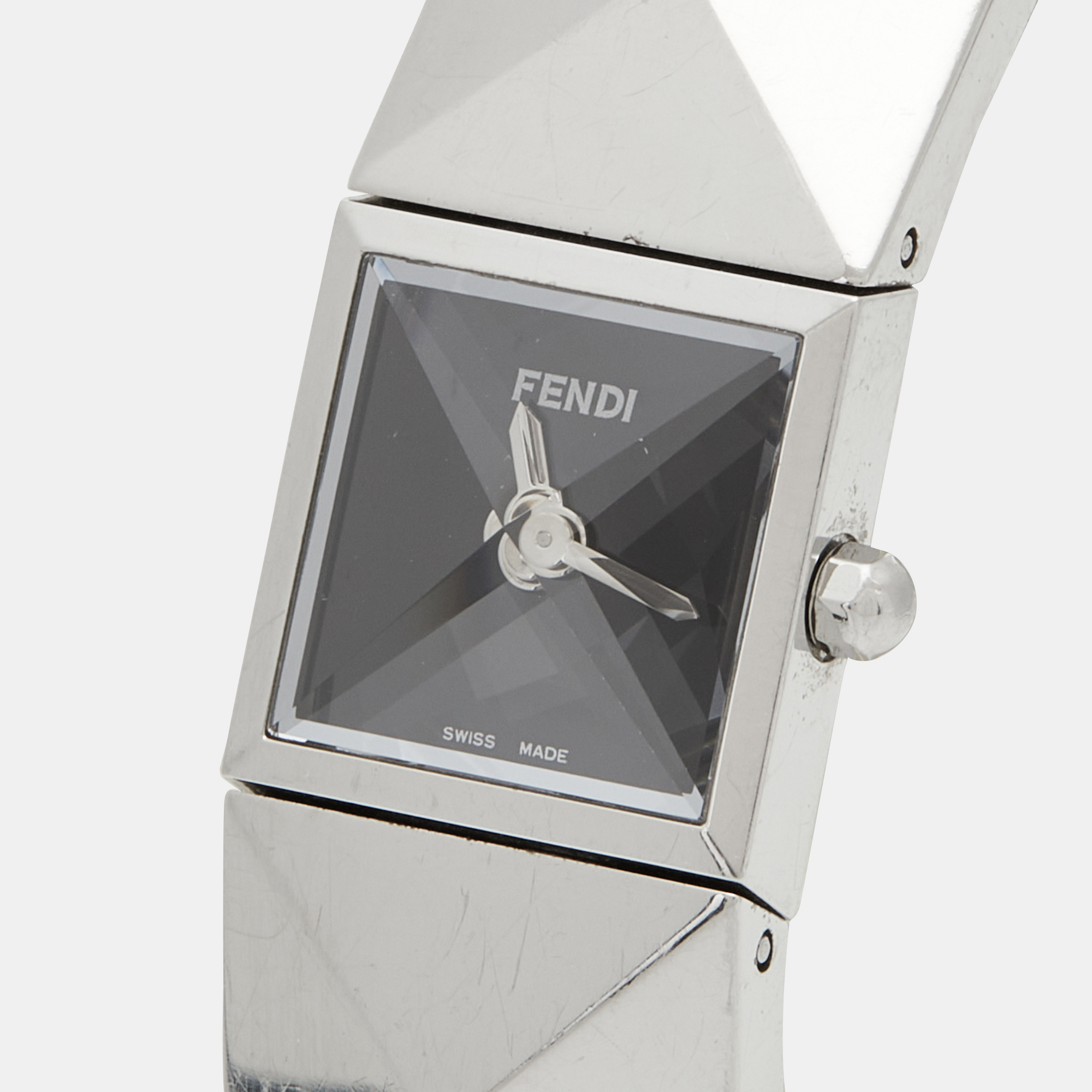 

Fendi Black Stainless Steel Pyramid, Silver