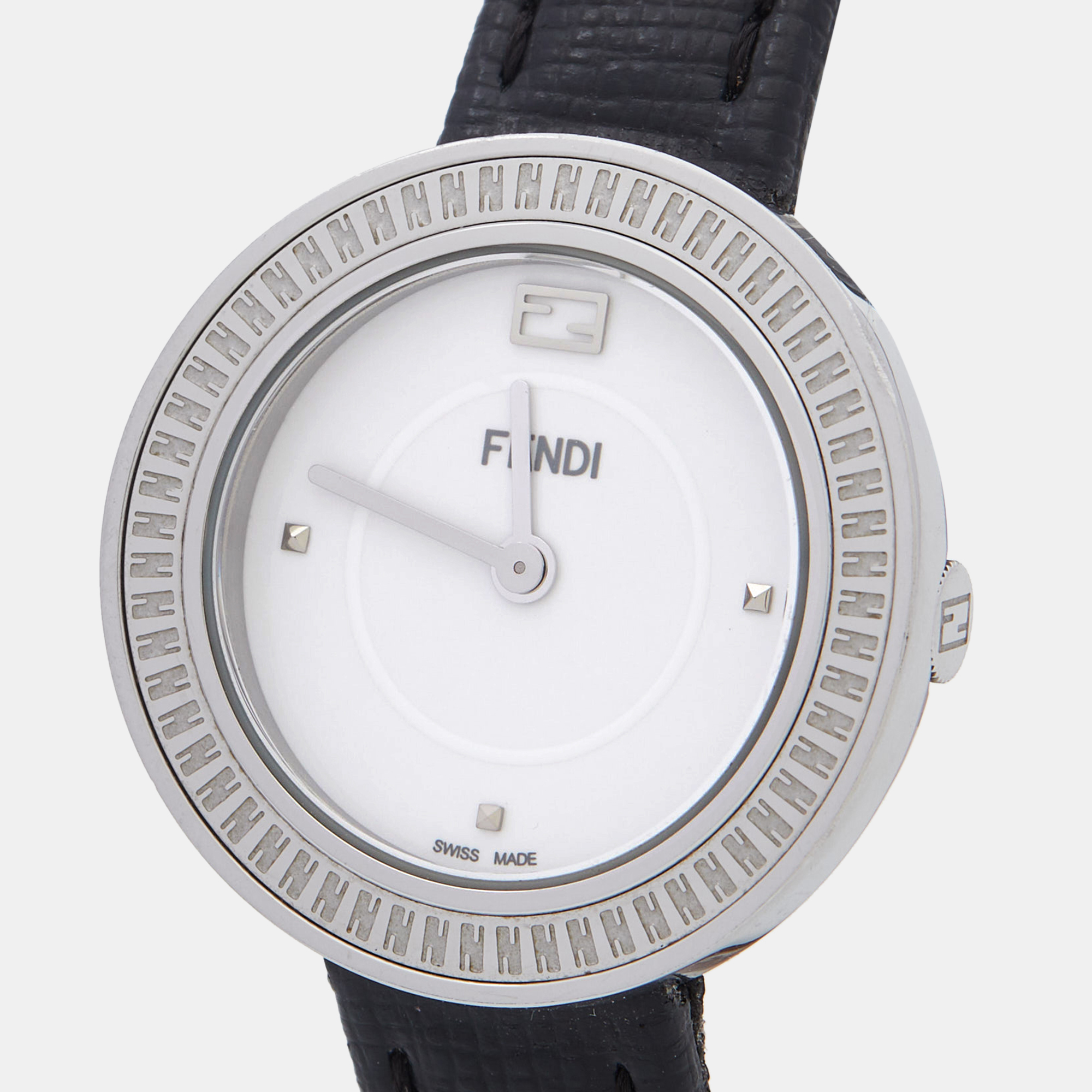 

Fendi White Stainless Steel Leather My Way