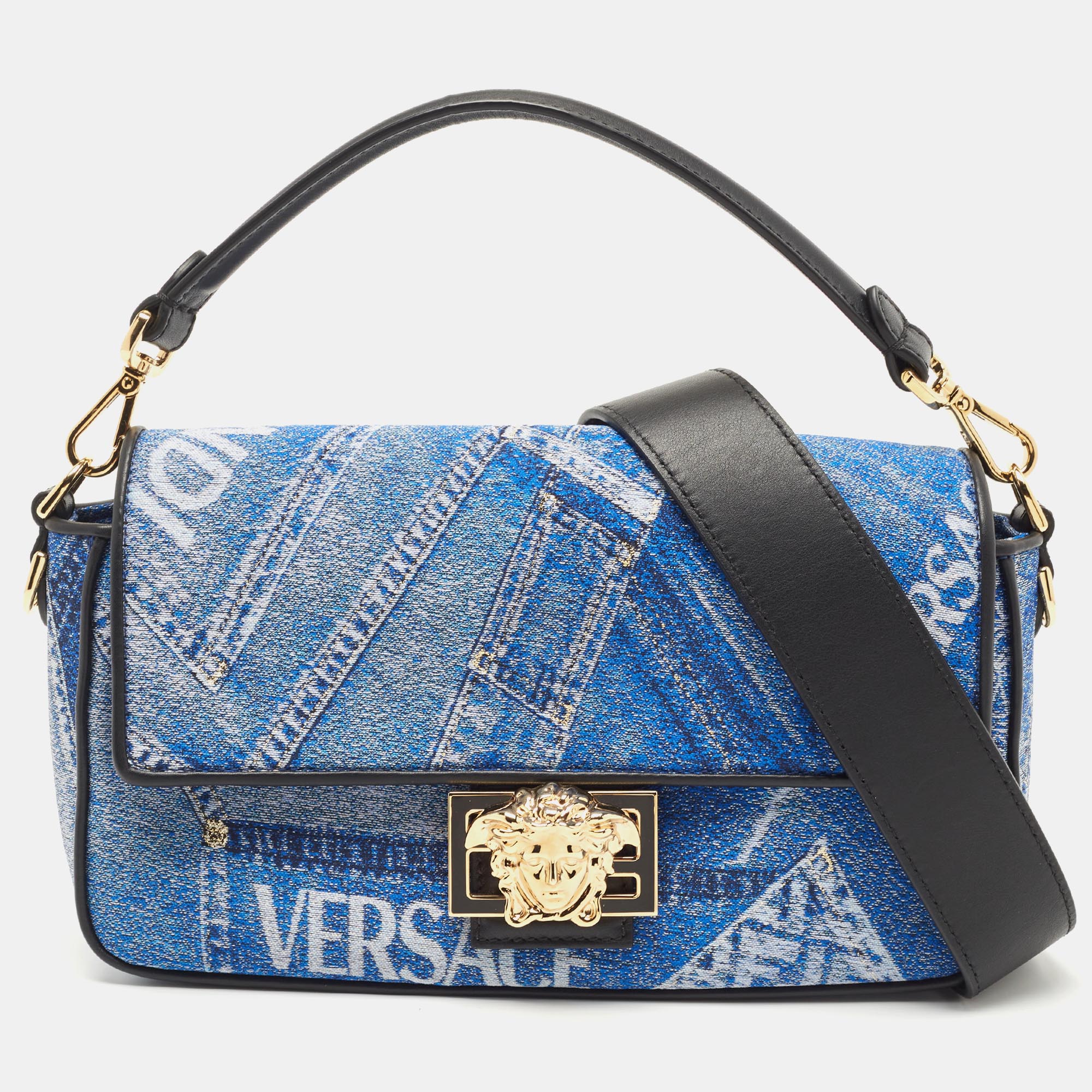 Fendi x Versace Fendace Blue/Black Denim and Leather Fendace