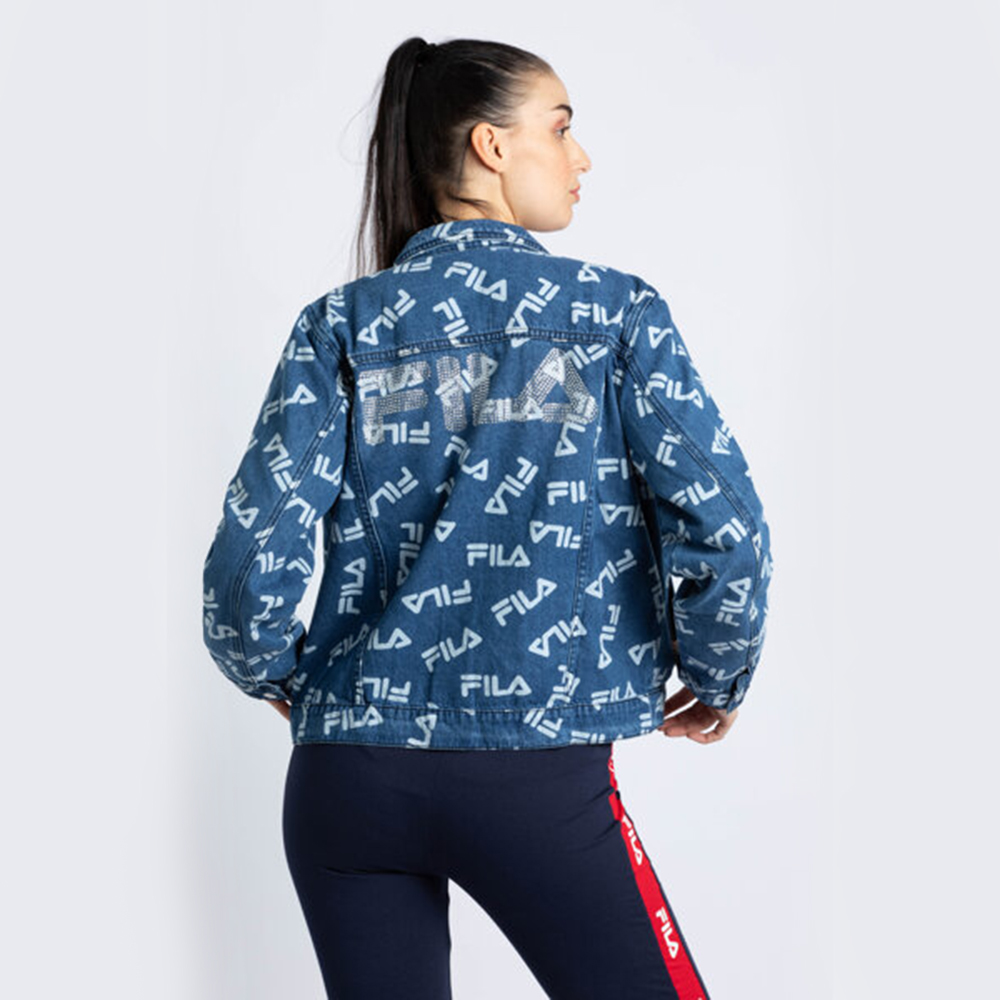 

Fila Blue Ari Aop Logo Denim Jacket  (Available for UAE Customers Only