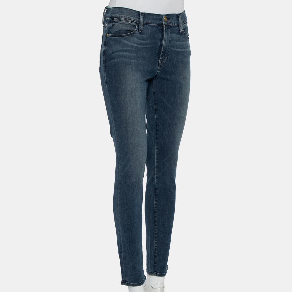 

Frame Navy Blue Medium Wash Denim High Waist Myddelton Jeans