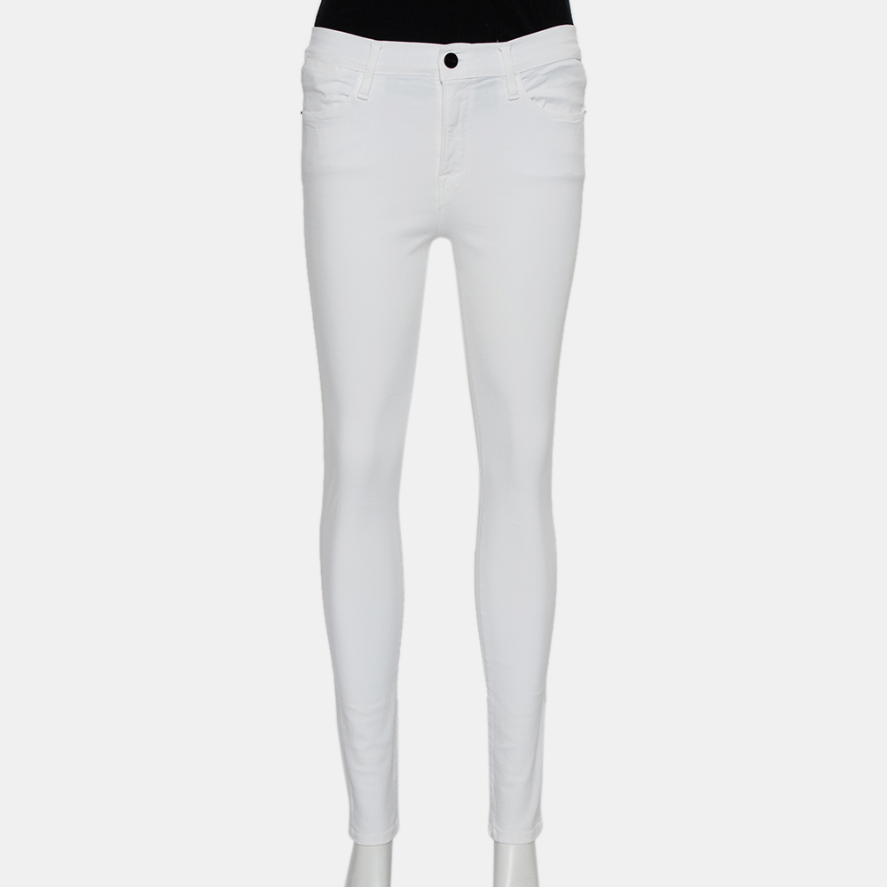 Pre-owned Frame White Denim High Skinny Blanc Jeans S