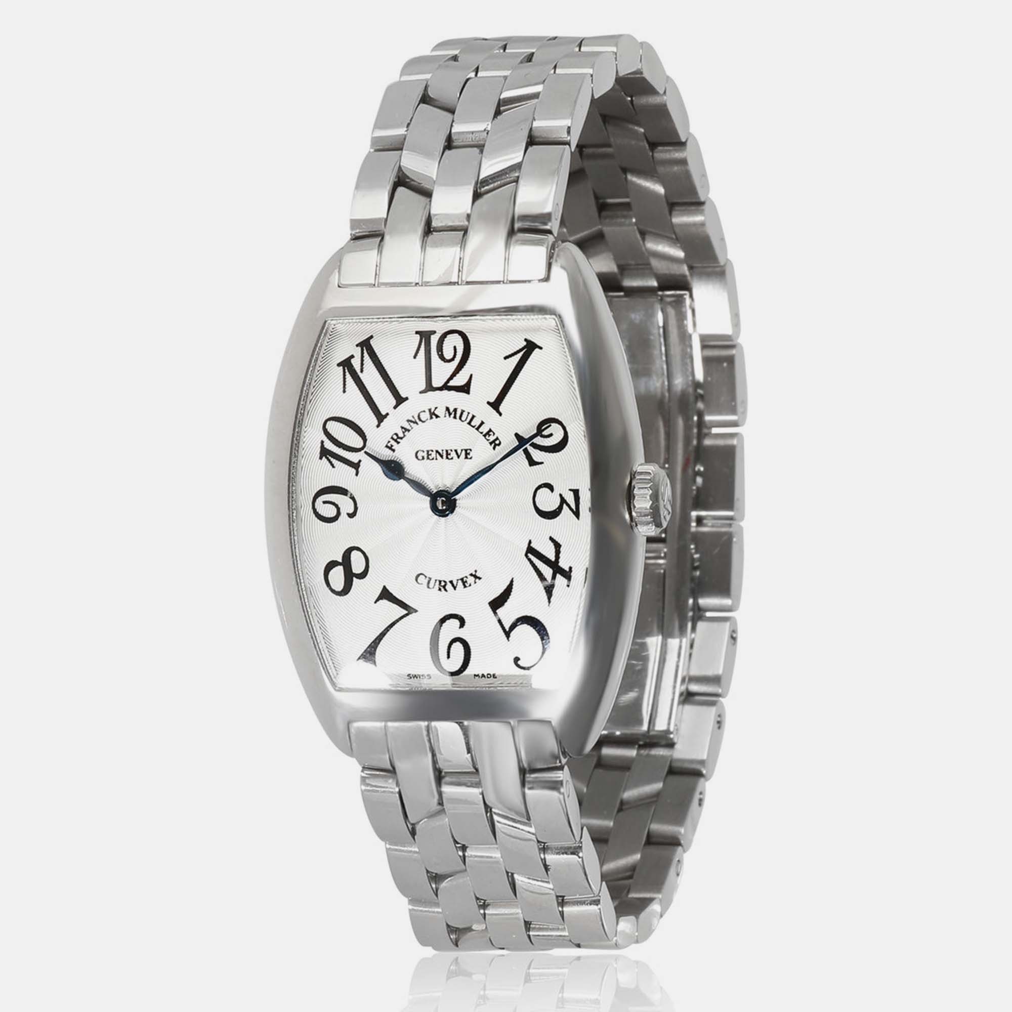 

Franck Muller Cintree Curvex 7502 QZ Unisex Watch in Stainless Steel 29 mm, Silver