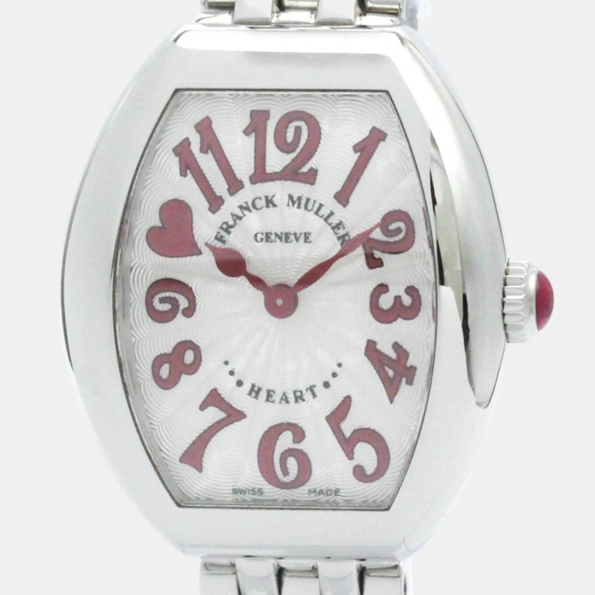 

Franck Muller Silver Stainless Steel Heart 5002 S QZ C10H J Quartz Women's Wristwatch 26 mm