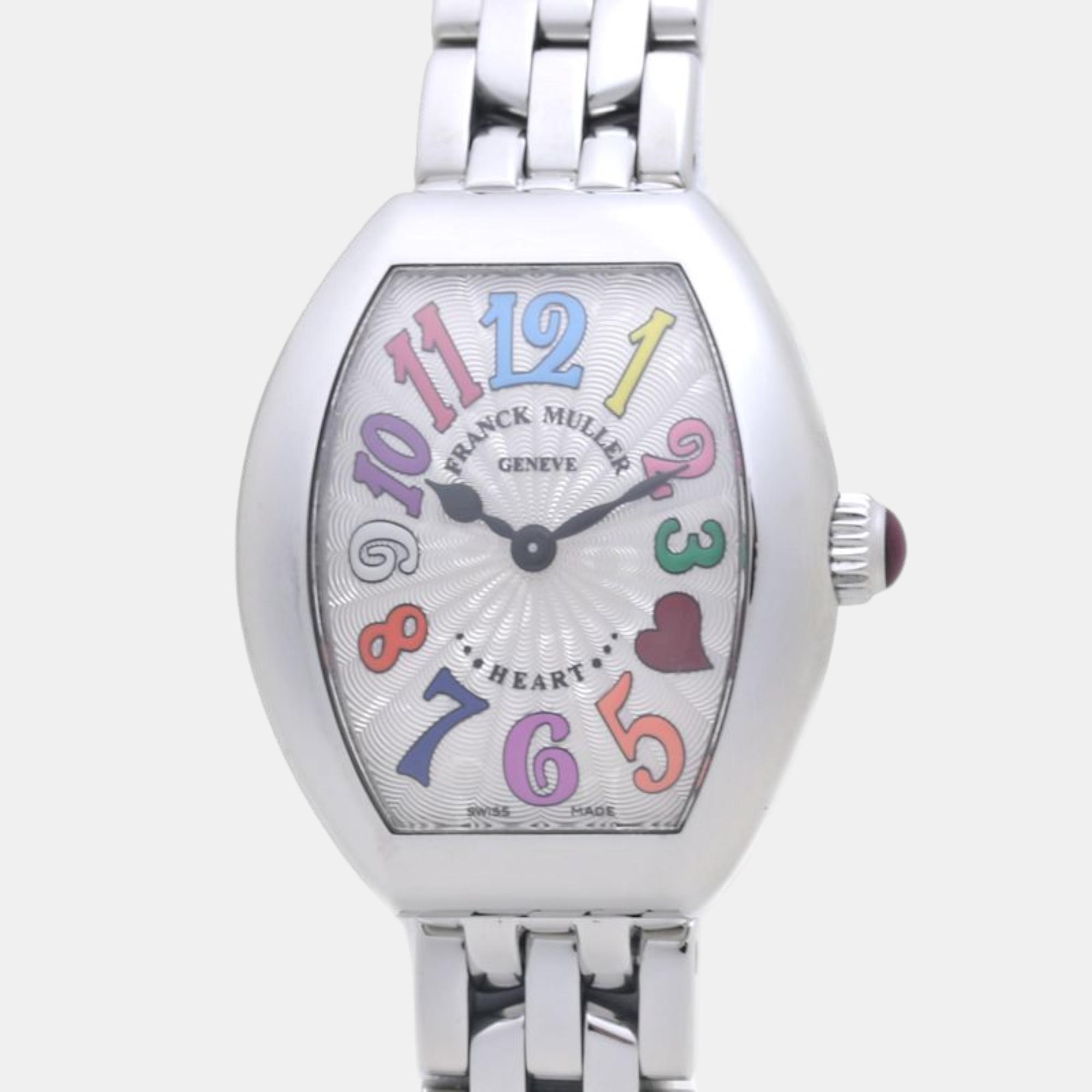 

Franck Muller White Stainless Steel Heart to Heart Trezor Quartz Women's Wristwatch 26 mm