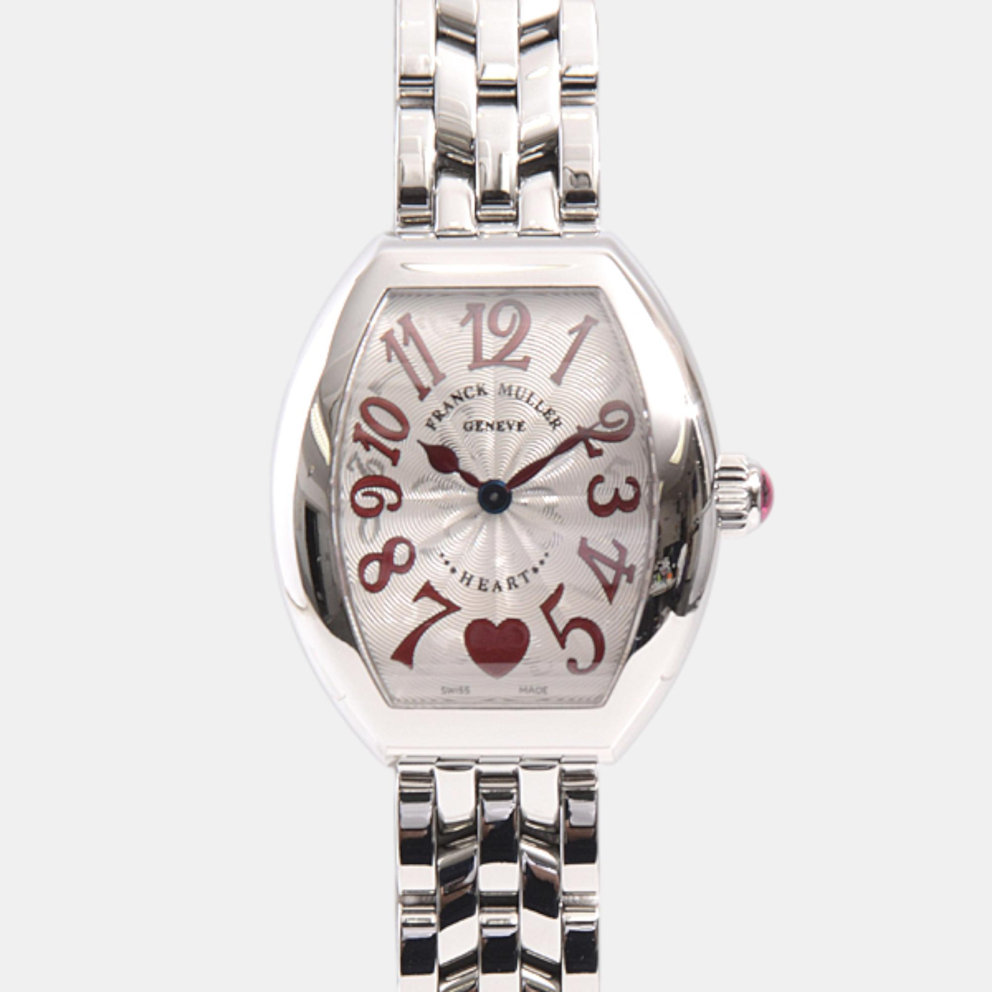 

Franck Muller Silver Stainless Steel Heart to Heart Quartz Women's Wristwatch 28 mm