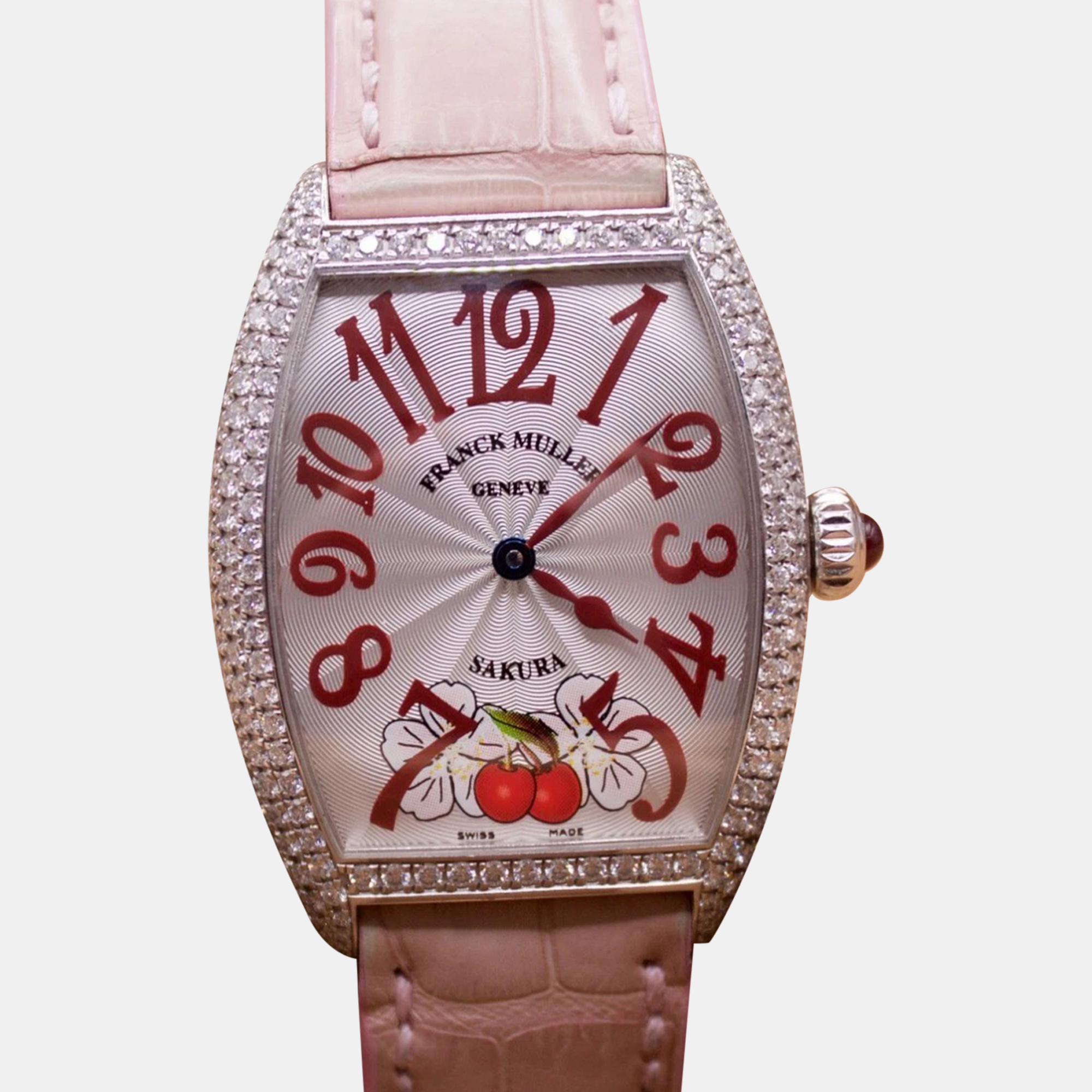 

Franck Muller Silver Diamond 18k White Gold Cintree Curvex Quartz Women's Wristwatch 29 mm