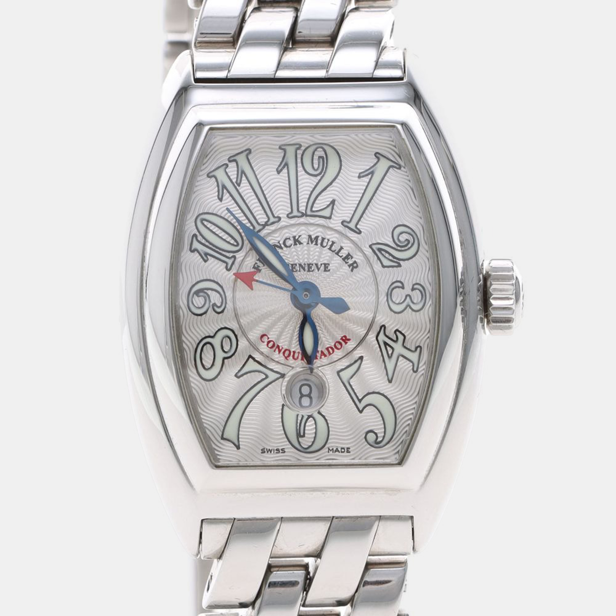 Pre-owned Franck Muller Conquistador 8005lsc Automatic Silver Stainless Steel Women's Wristwatch 28 Mm
