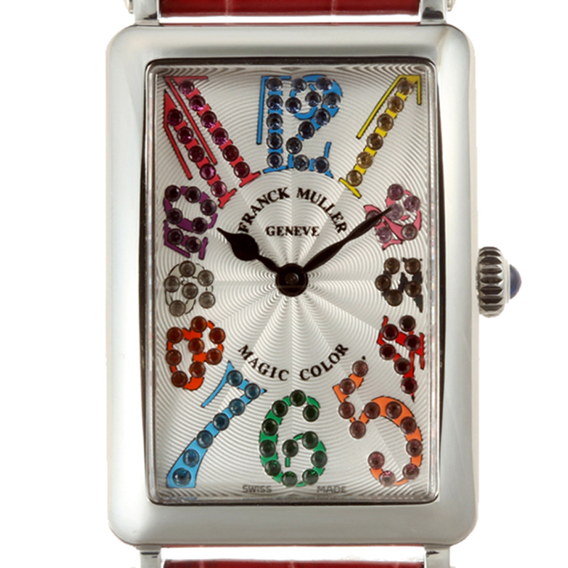 

Franck Muller Silver Stainless Steel and Leather Long Island Quartz