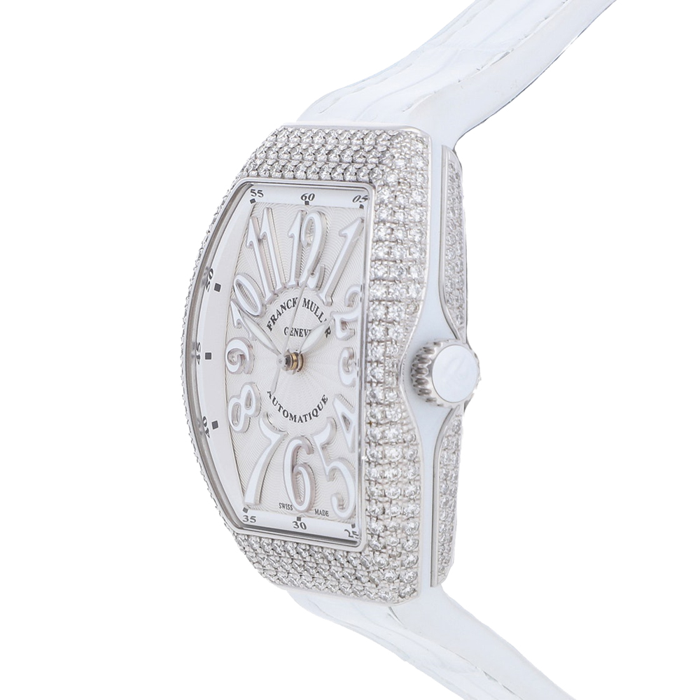 

Franck Muller Silver Diamonds Stainless Steel Vanguard V SC AT AC FO D BC Women's Wristwatch