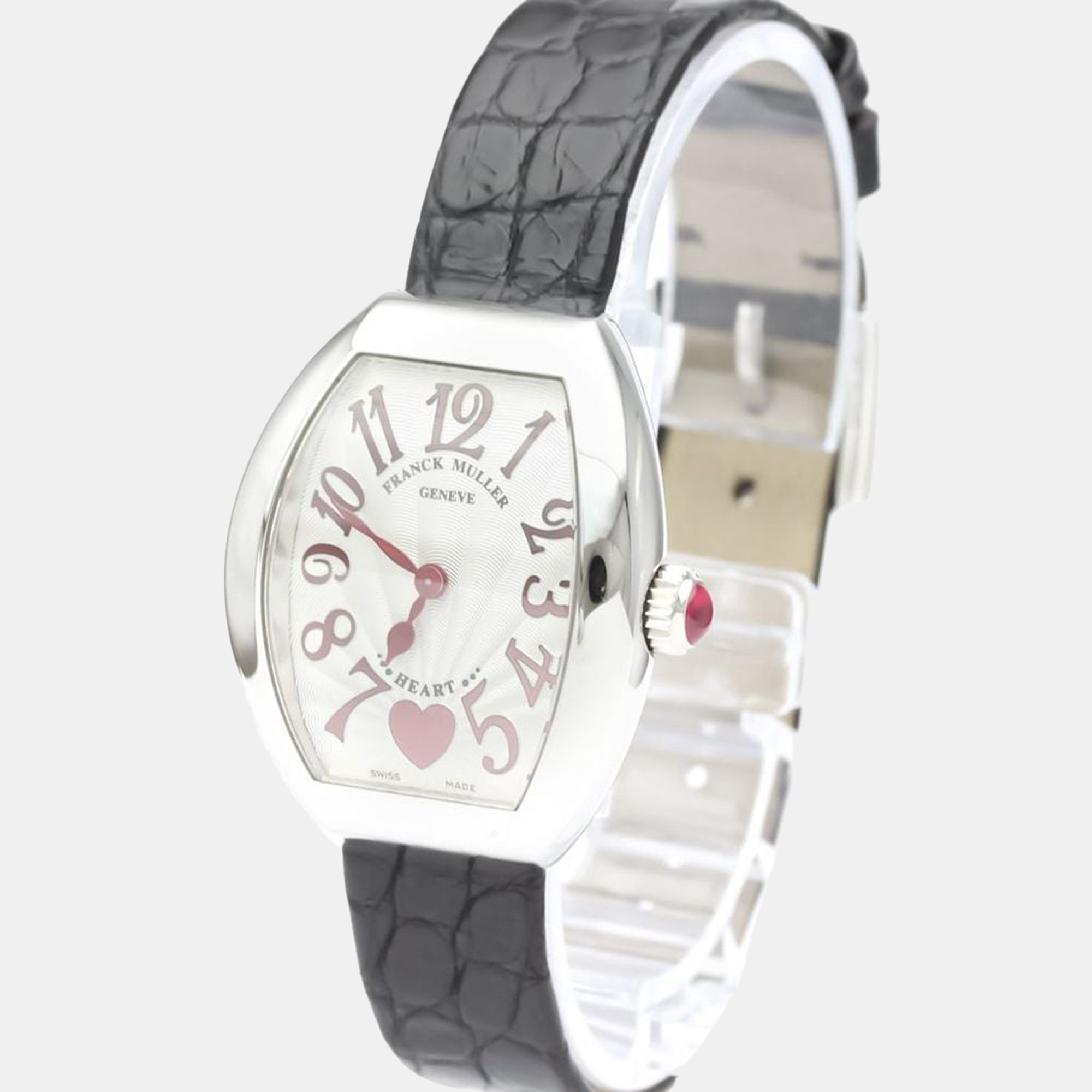 Franck Muller Silver Stainless Steel Heart to Heart 5002S QZ C6H Quartz Women's Wristwatch 26 mm
