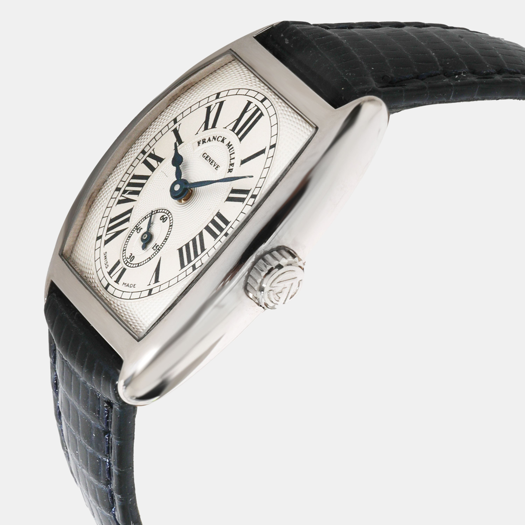 

Franck Muller Silver 18k White Gold Cintree Curvex 1752 S6 Manual Winding Women's Wristwatch 25 mm