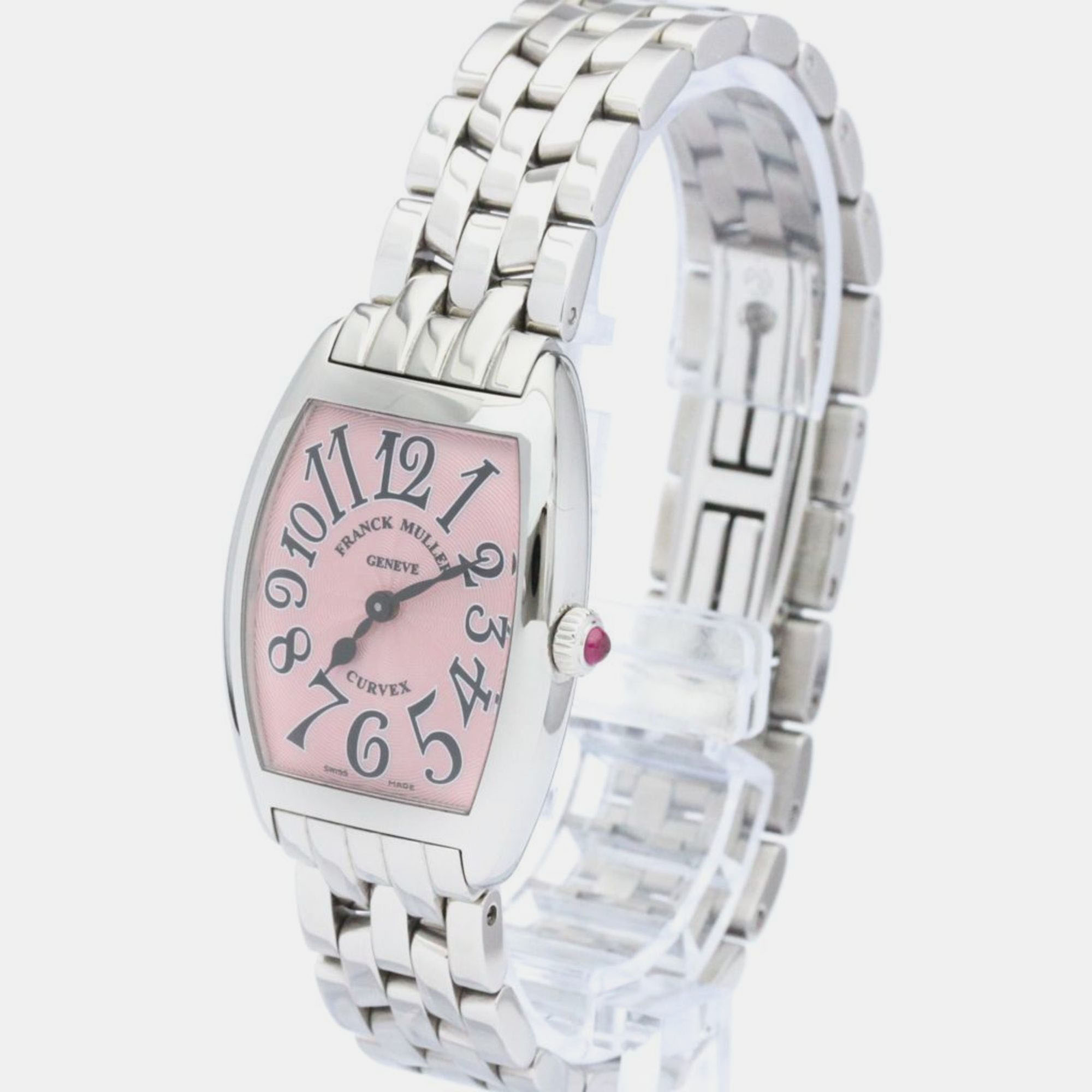

Franck Muller Pink Stainless Steel Cintree Curvex 1752BQZ Quartz Women's Wristwatch 25 mm