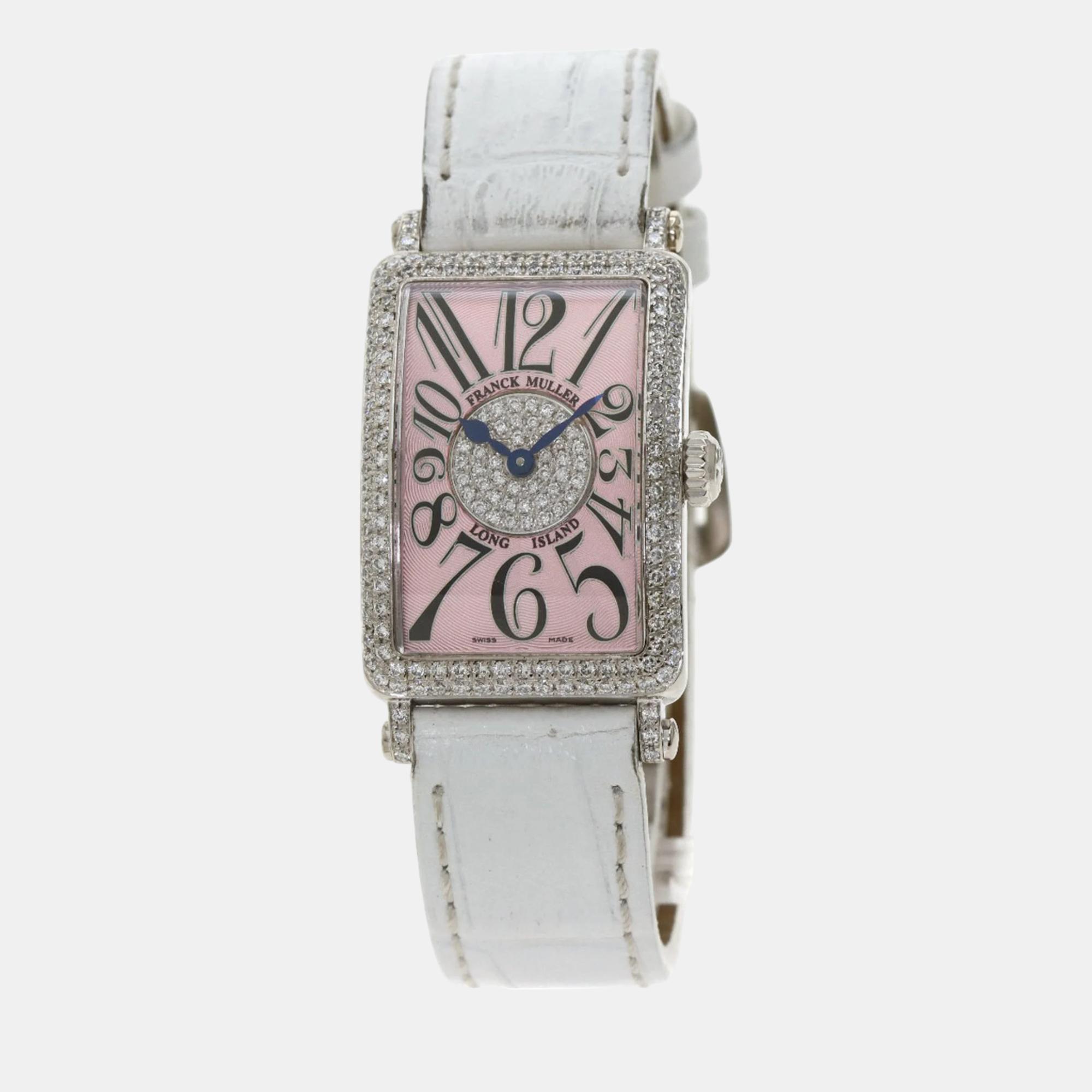 

Franck Muller Pink 18K White Gold and Diamond Long Island 902D1P Women's Wristwatch 24 mm