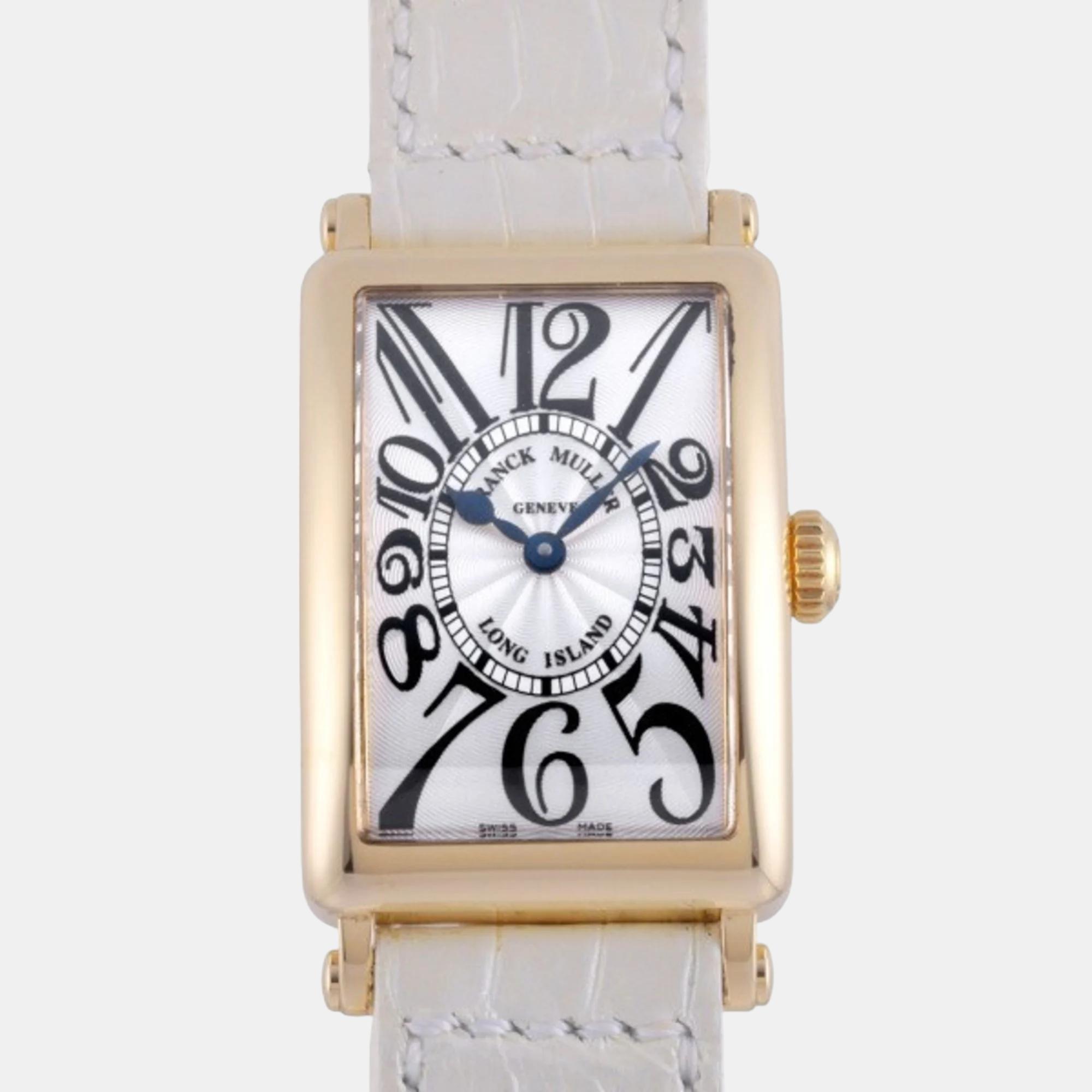 

Franck Muller Silver 18K Rose Gold Long Island 902QZ5N-4213 Women's Wristwatch 24 mm