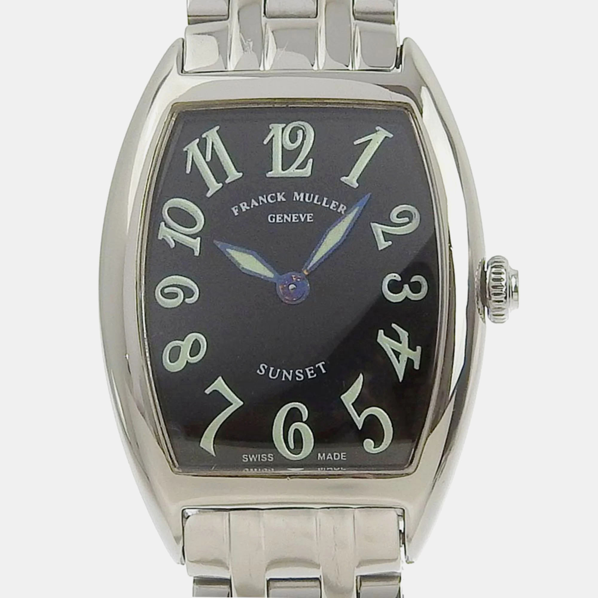 

Franck Muller Black/Silver Stainless Steel Tonneau Curvex Sunset Quartz Women's Wristwatch 25 mm
