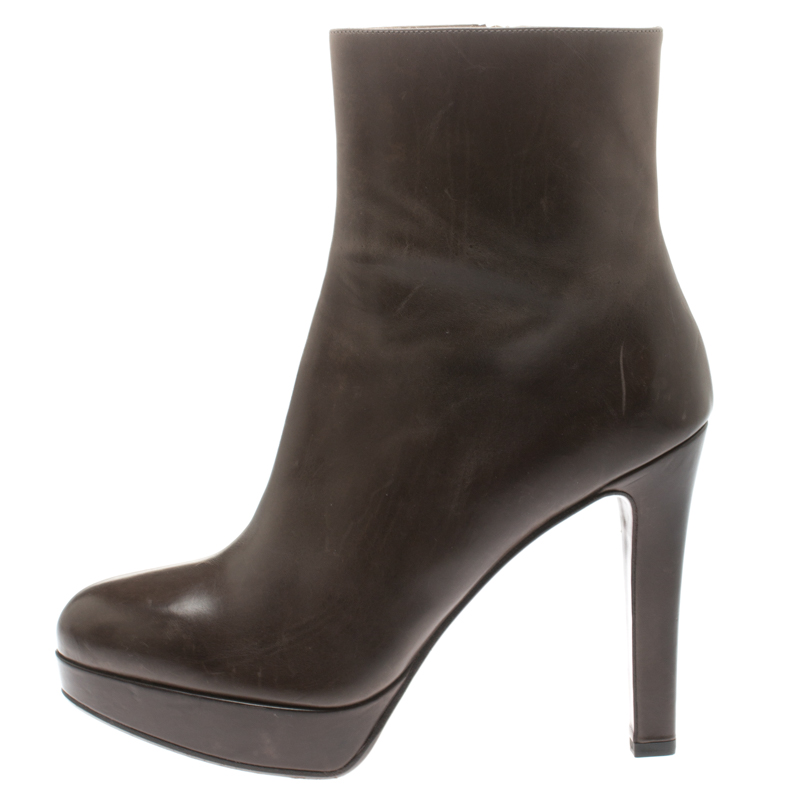 

Fratelli Rossetti Brown Leather Platform Ankle Boots Size