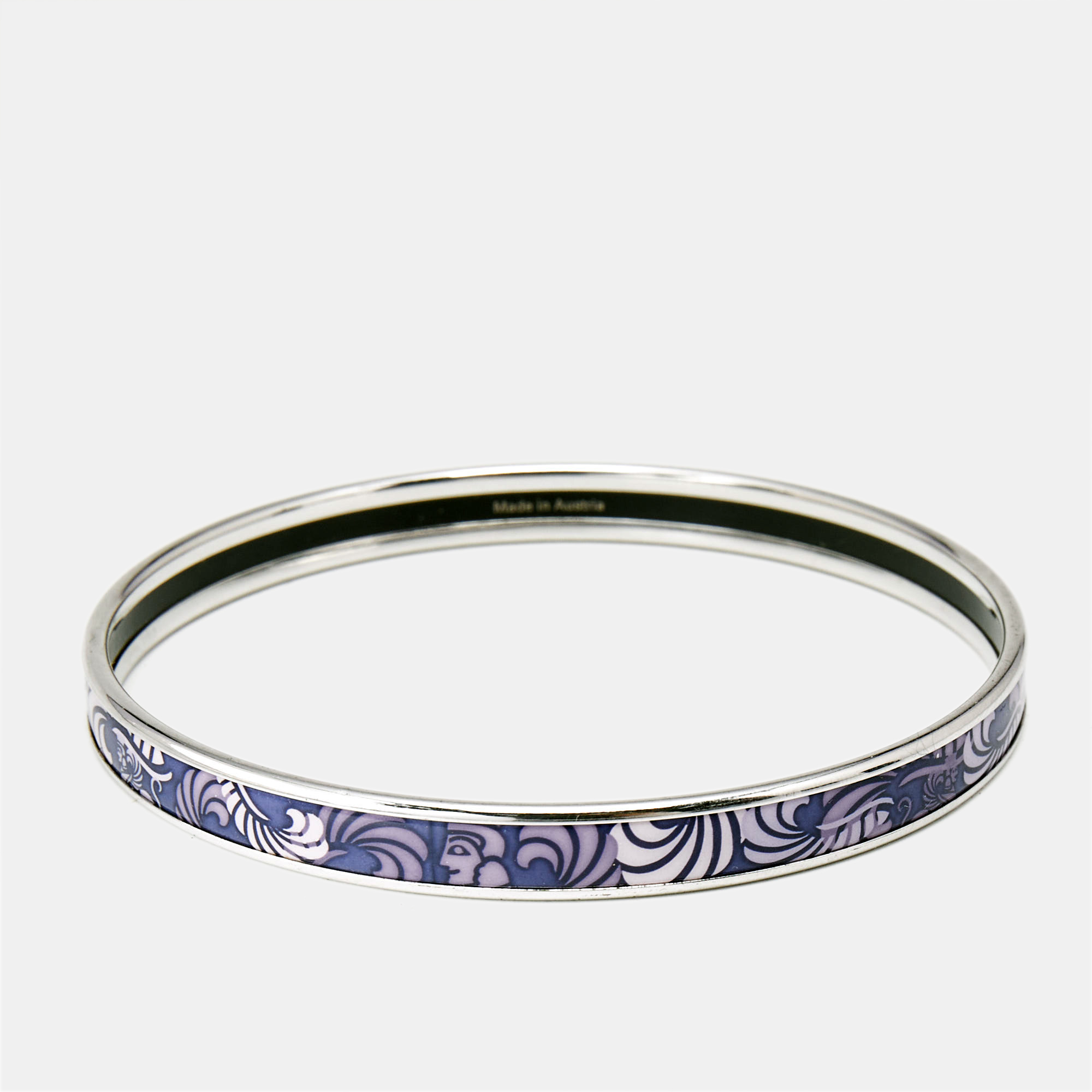 

Frey Wille Purple Enamel Silver Tone Ultra Bangle Bracelet