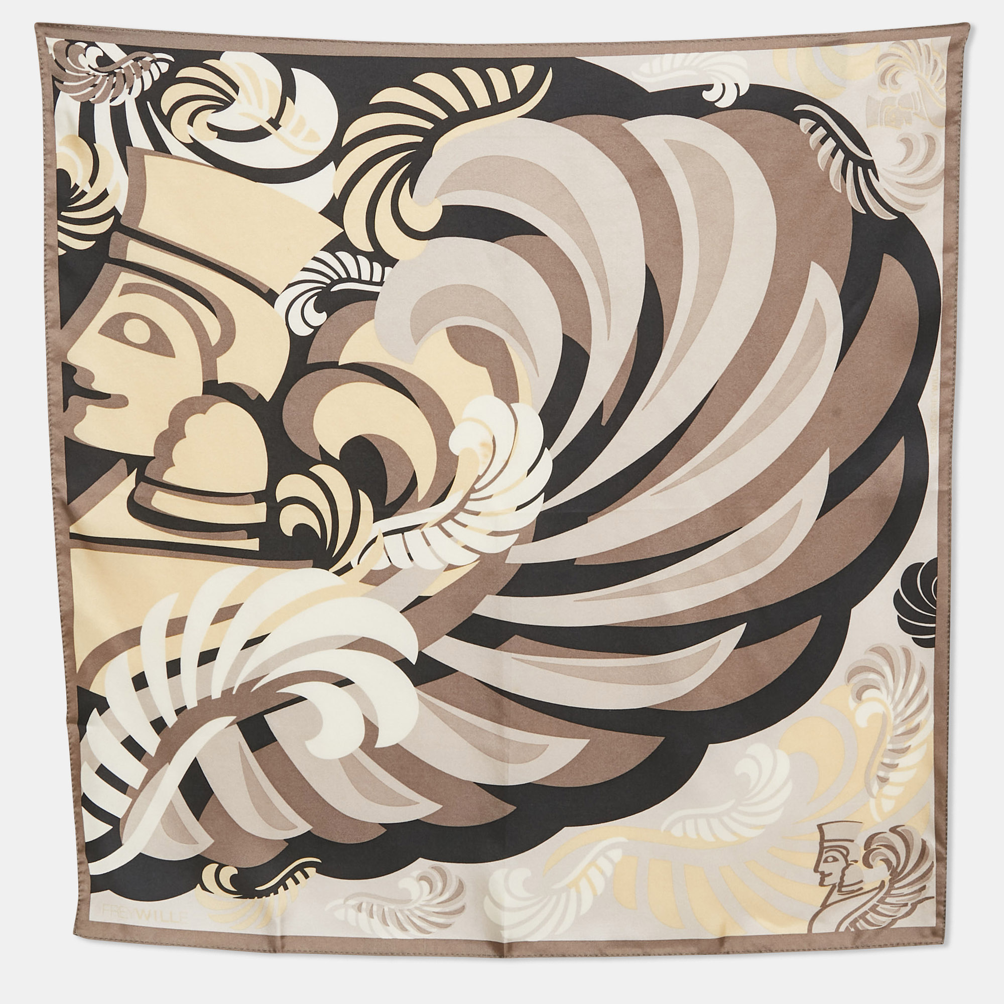 

Frey Wille Grey Print Silk Square Scarf