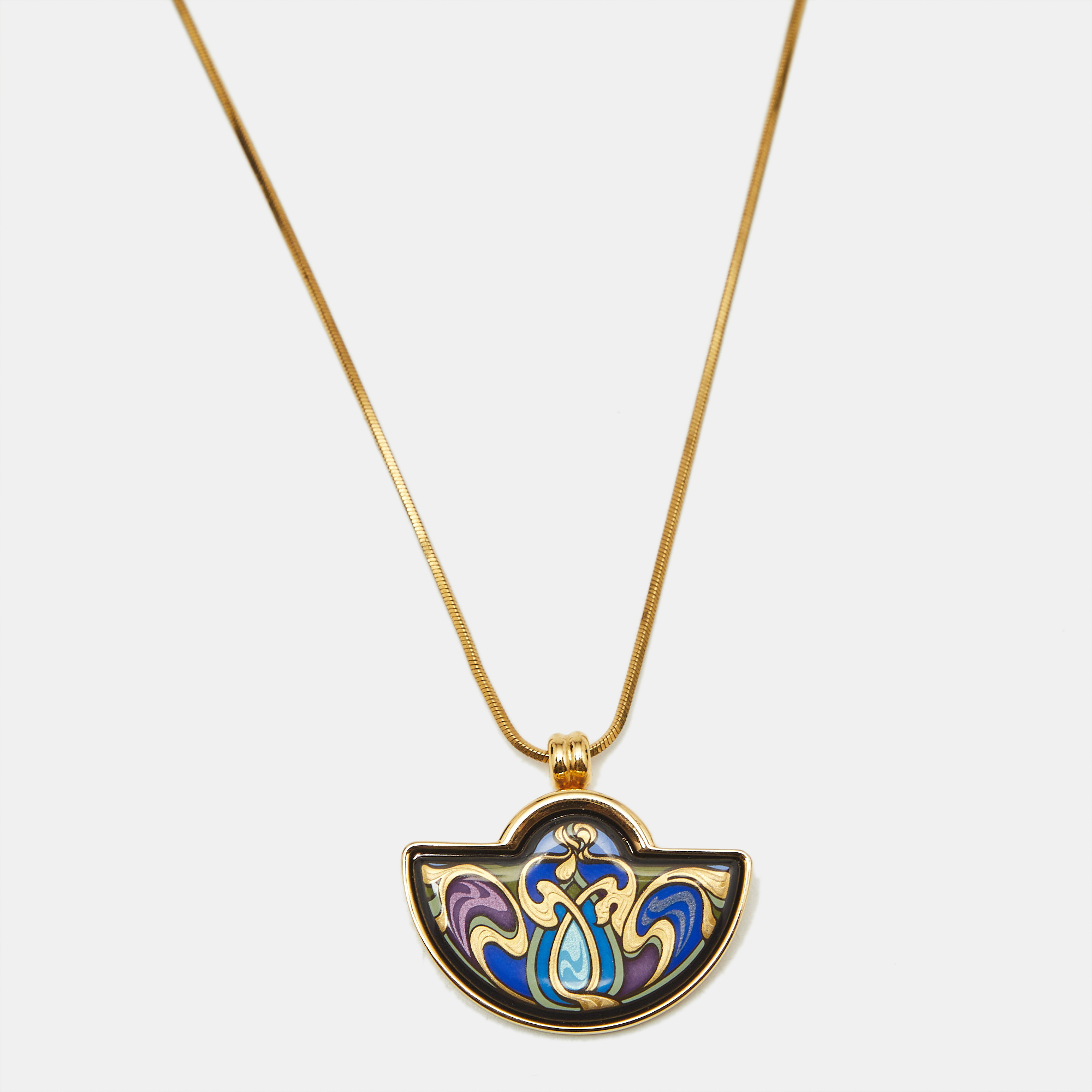 

Frey Wille Fire Enamel Gold Tone Necklace